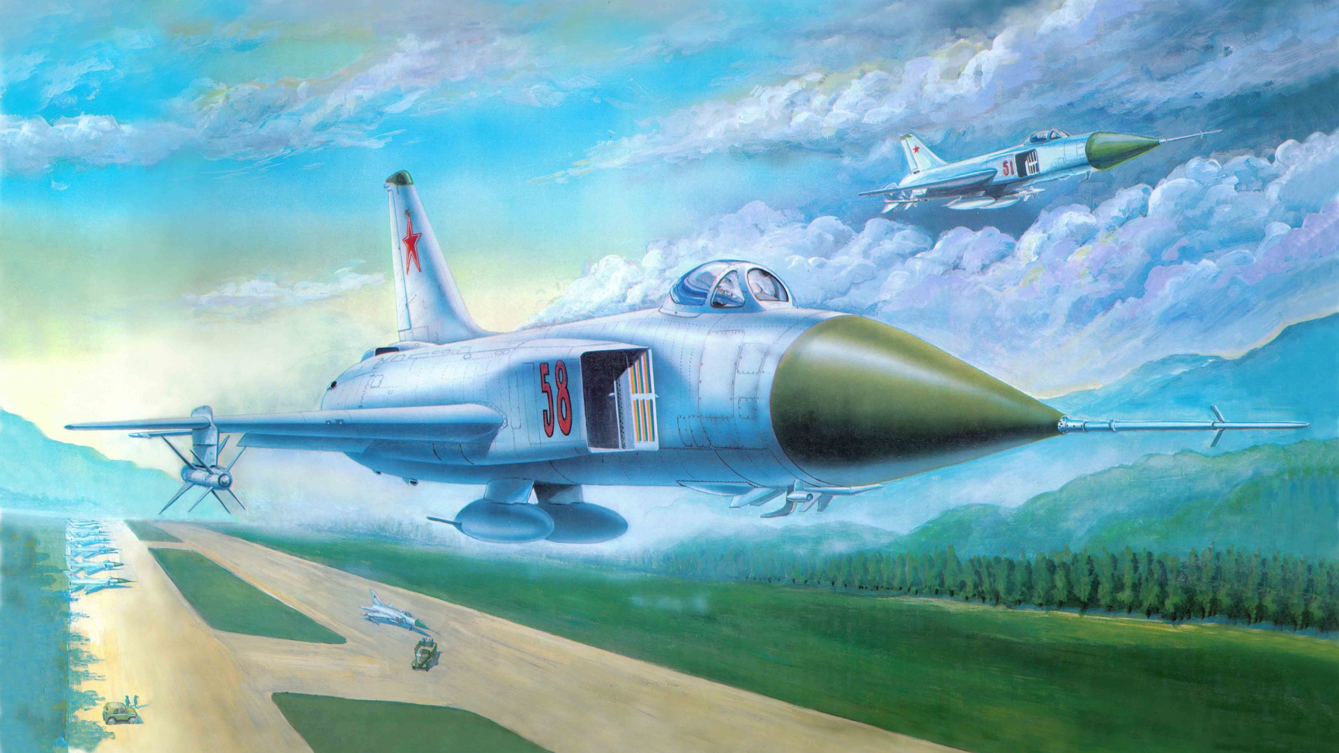 Самолеты СУ-15 взлетают