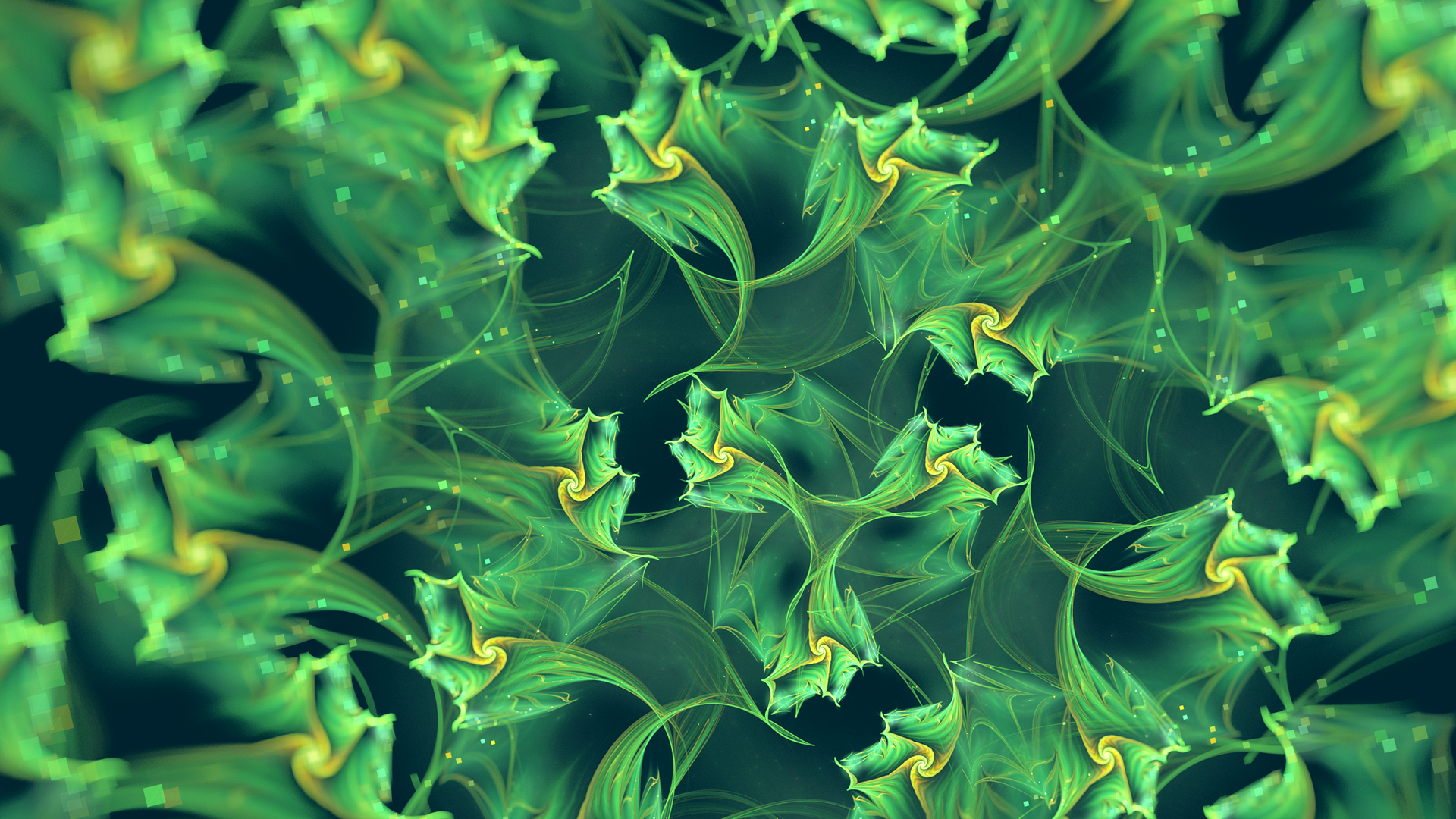 Абстрактный фон, зеленые фракталы