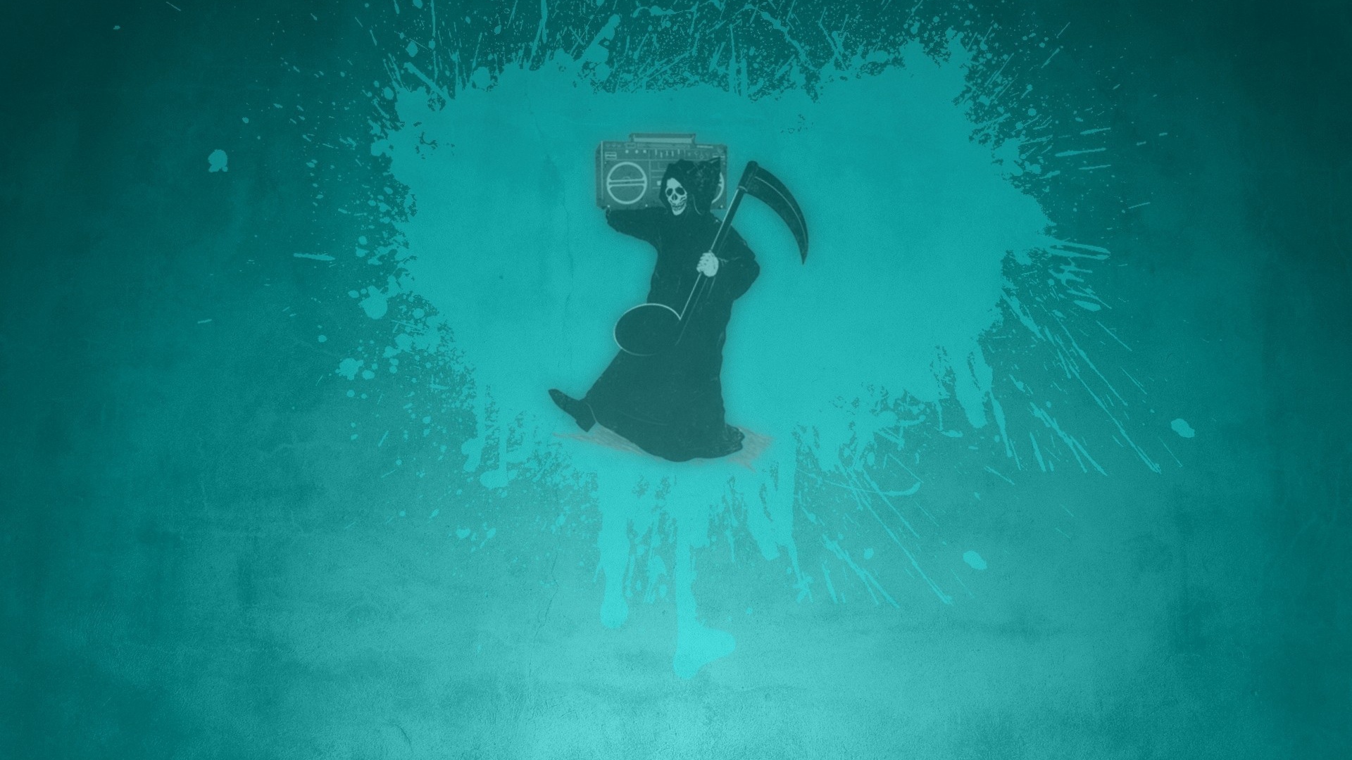 Смерть с магнитофоном, голубой фон