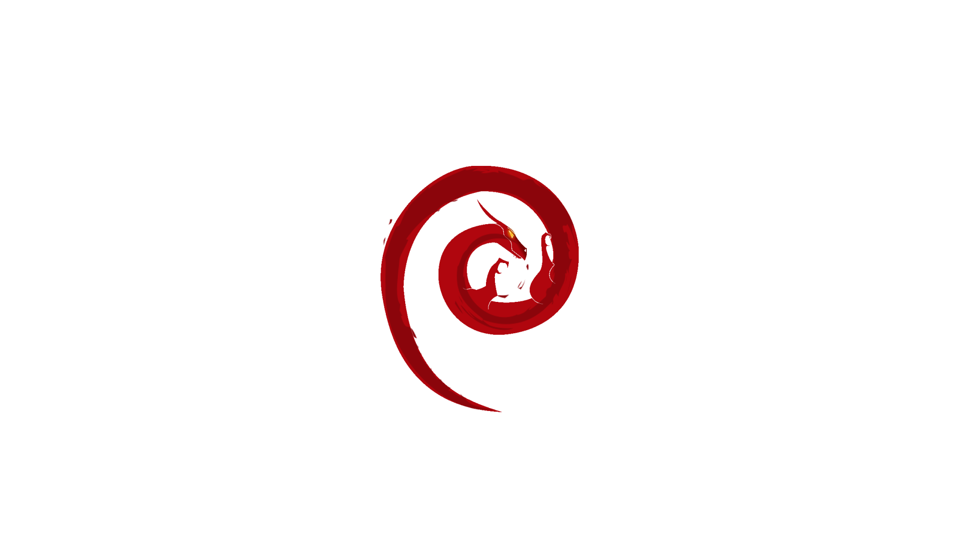 Дракон Debian, белый фон