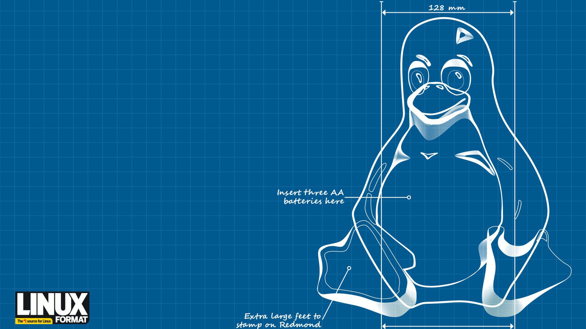 Чертеж пингвина Linux GNU