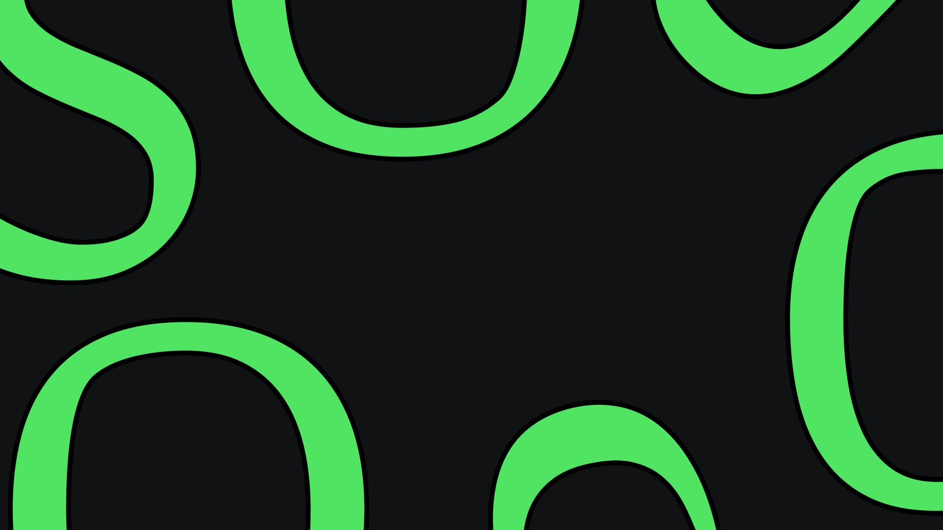 Зеленые кольца на черном фоне