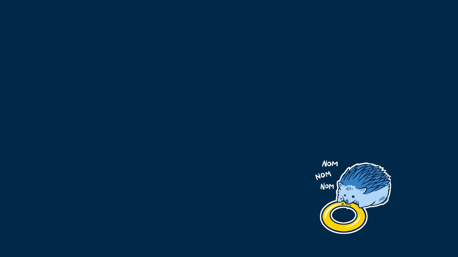 Ёжик ест бублик, голубой фон