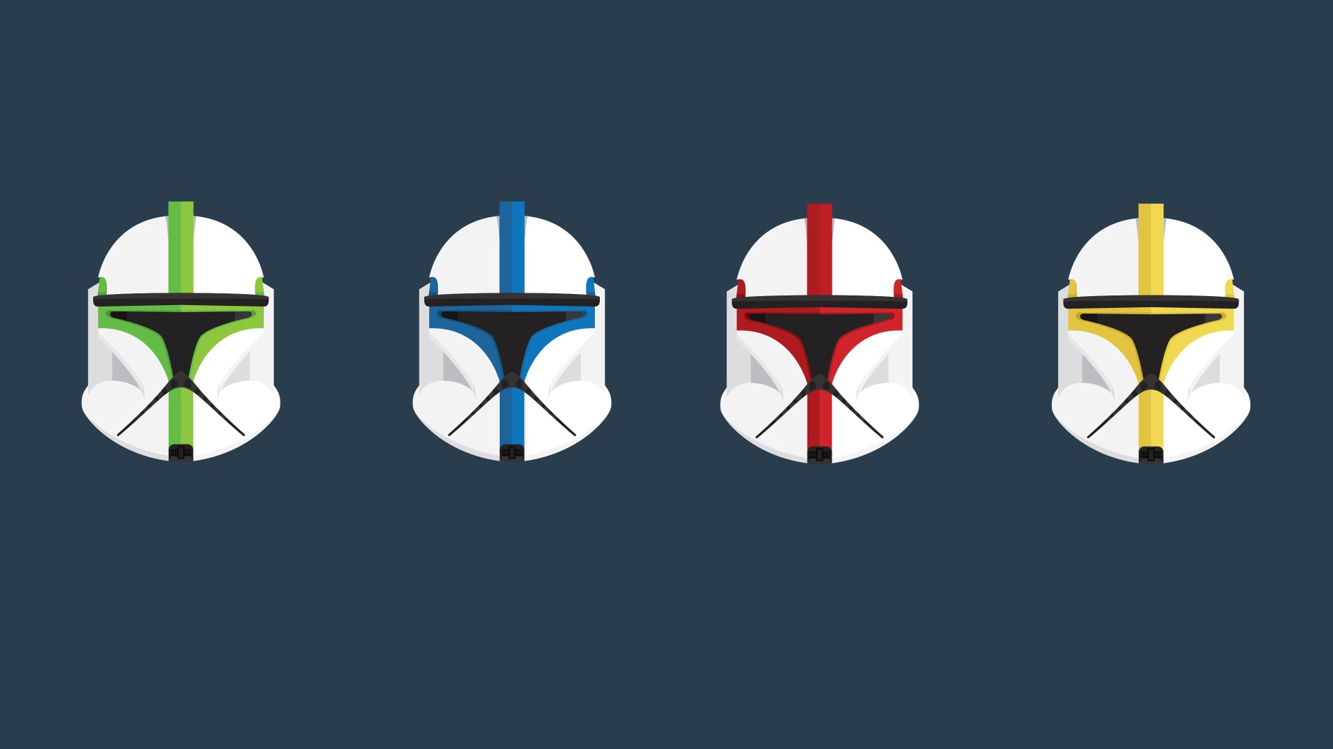 Шлемы командиров клонов, синий фон