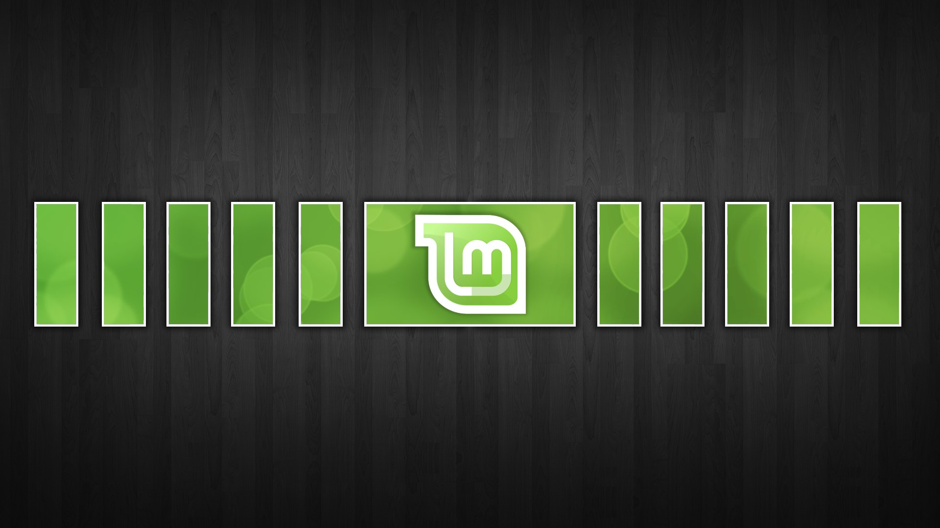 Модульная картина Linux Mint на черном фоне