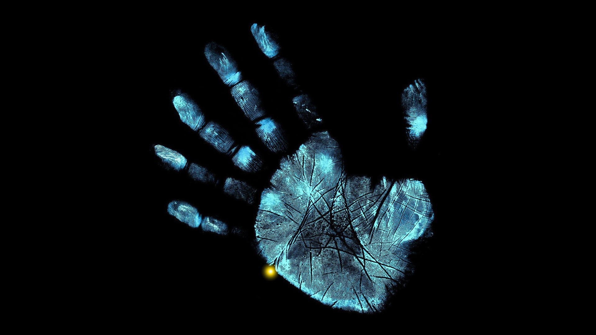 Неоновый отпечаток руки