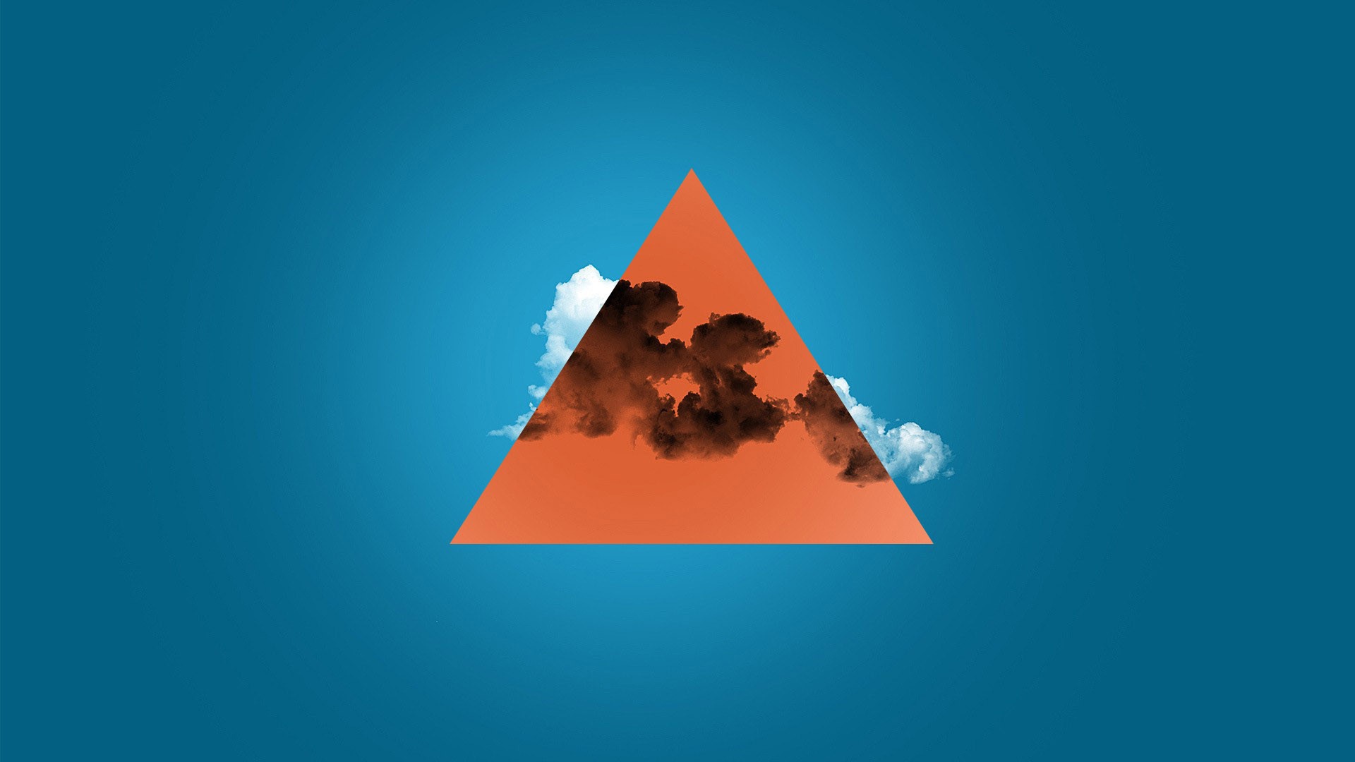 Оранжевый треугольник с облаком