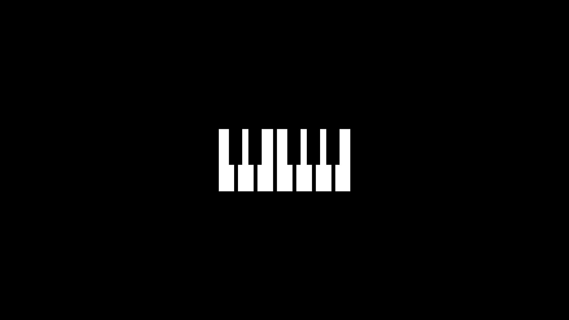 Piano keys, black background Desktop wallpapers 1920x1080