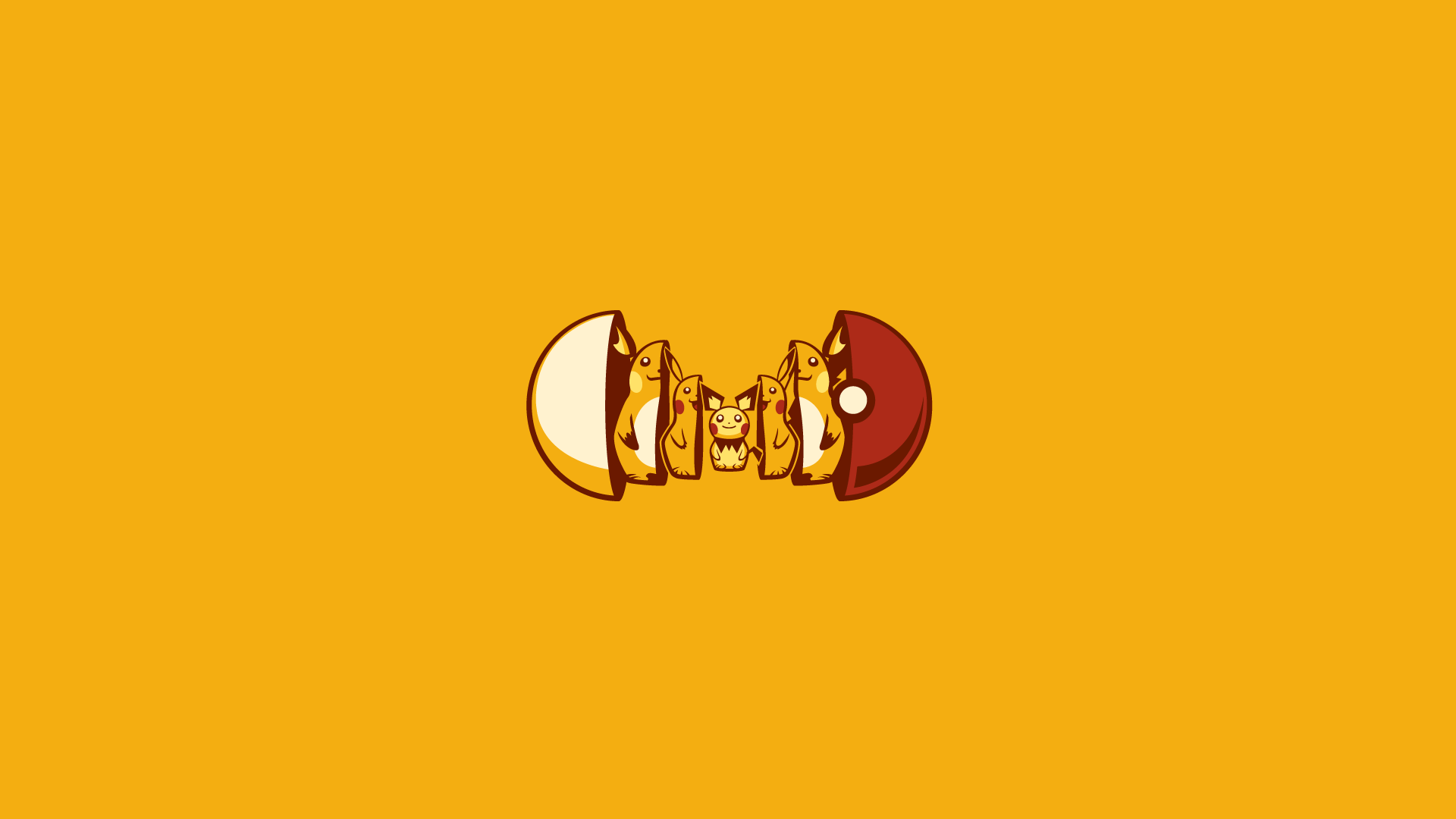 Pokemon matryoshka, yellow background