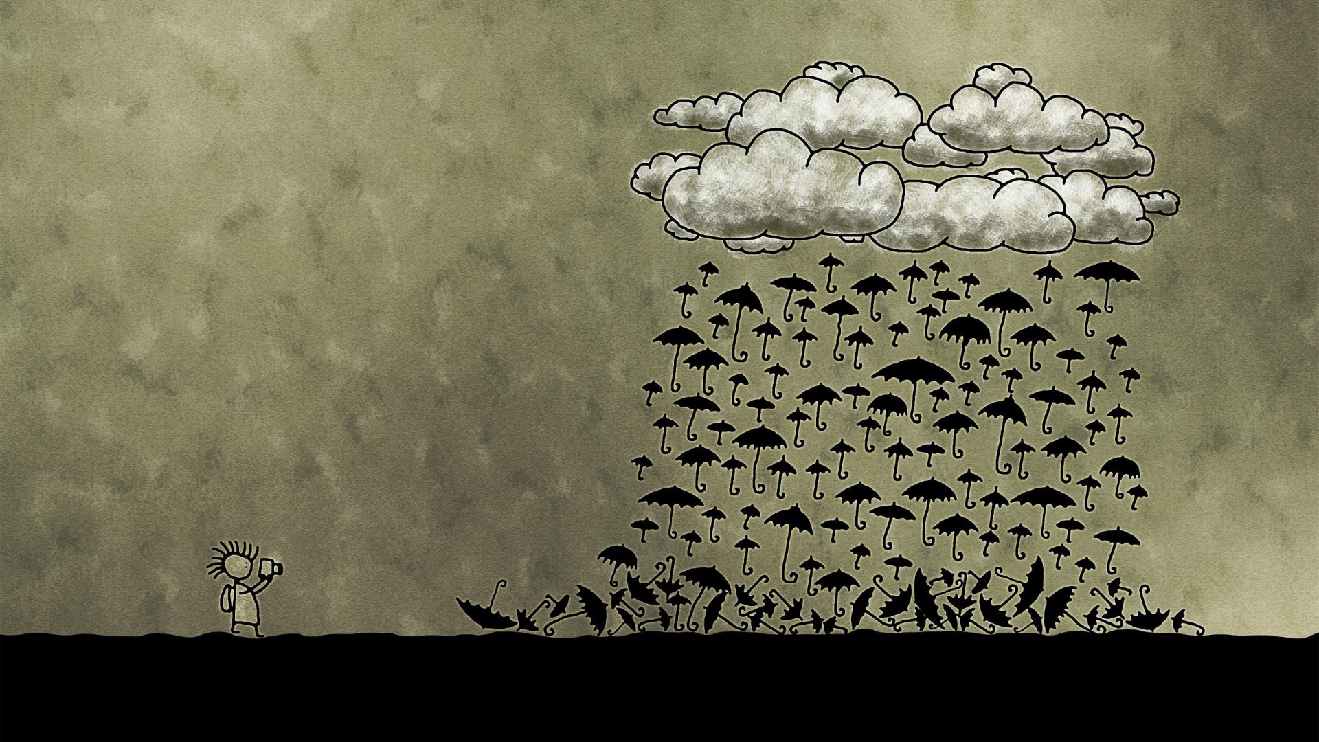 Дождь из черных зонтиков