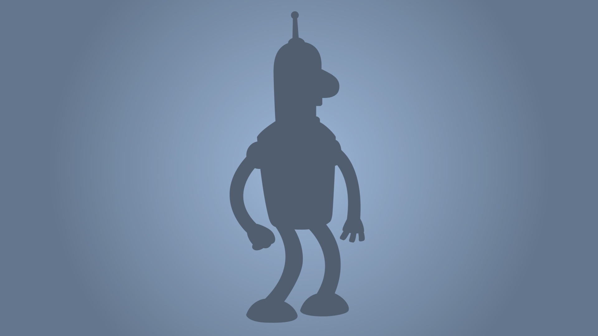 Силуэт Бендера, голубой фон