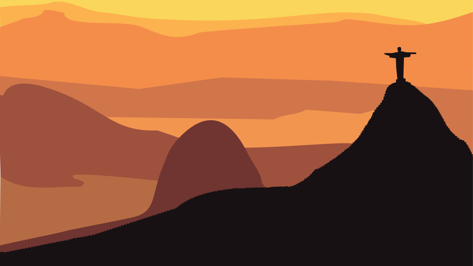 Статуя Христа в Рио, фон