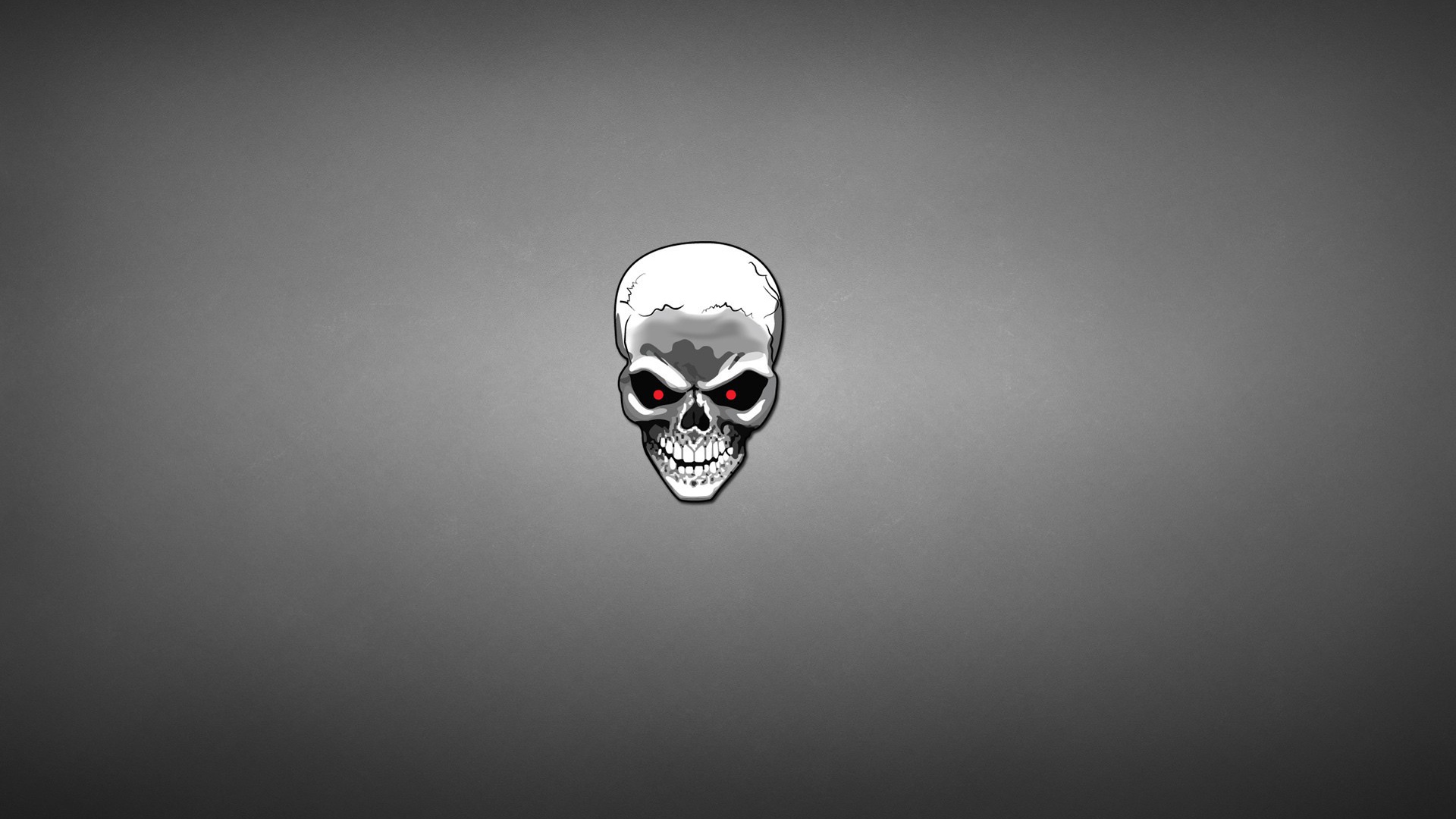 Череп Терминатор, серый фон