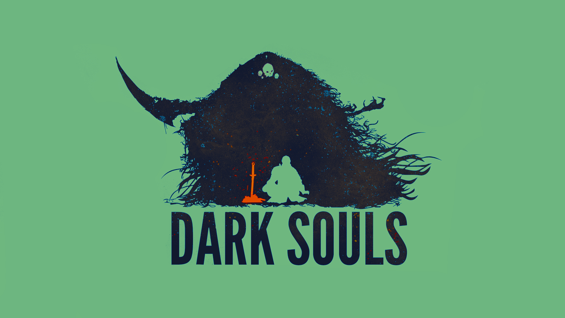Игра Dark Souls, зеленый фон