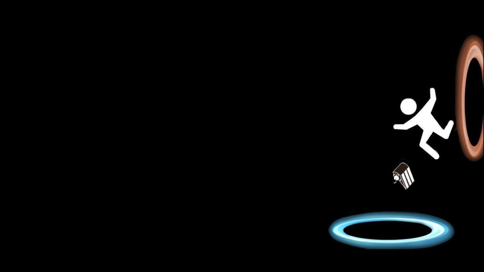 Человек перемещается в портале, черный фон