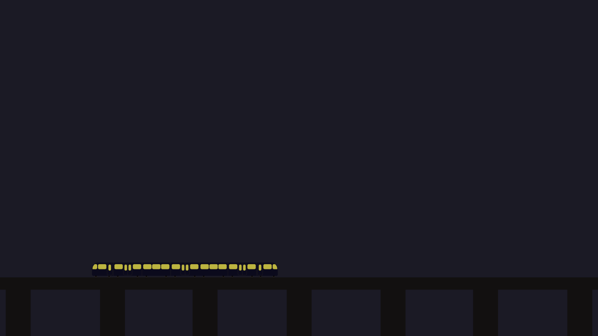 Поезд на мосту, сине черный фон