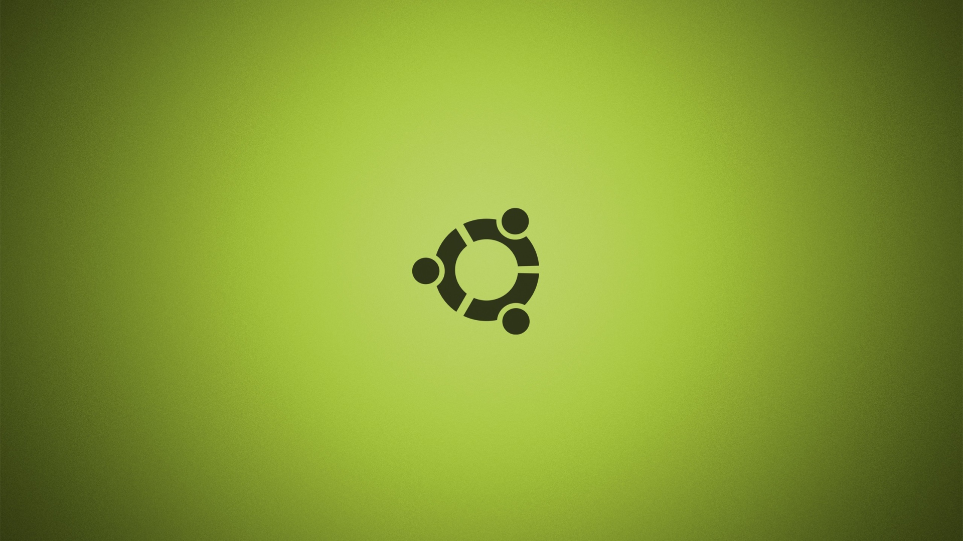 Черный символ Ubuntu на зеленом фоне