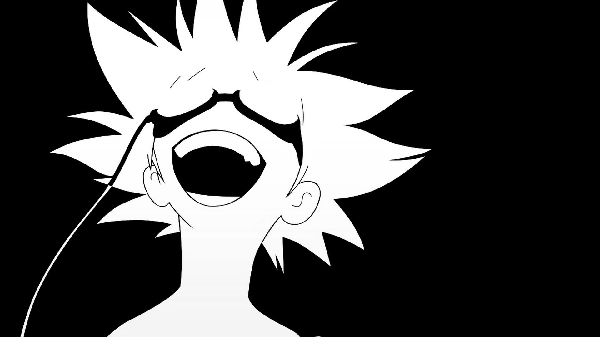 Белое лицо на черном фоне, аниме Ковбой Бибоп