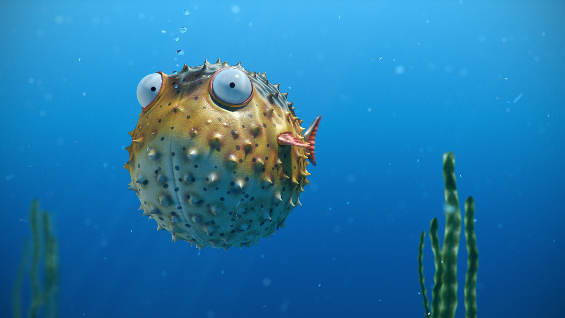 Рисованный мультфильм Corky the Blowfish