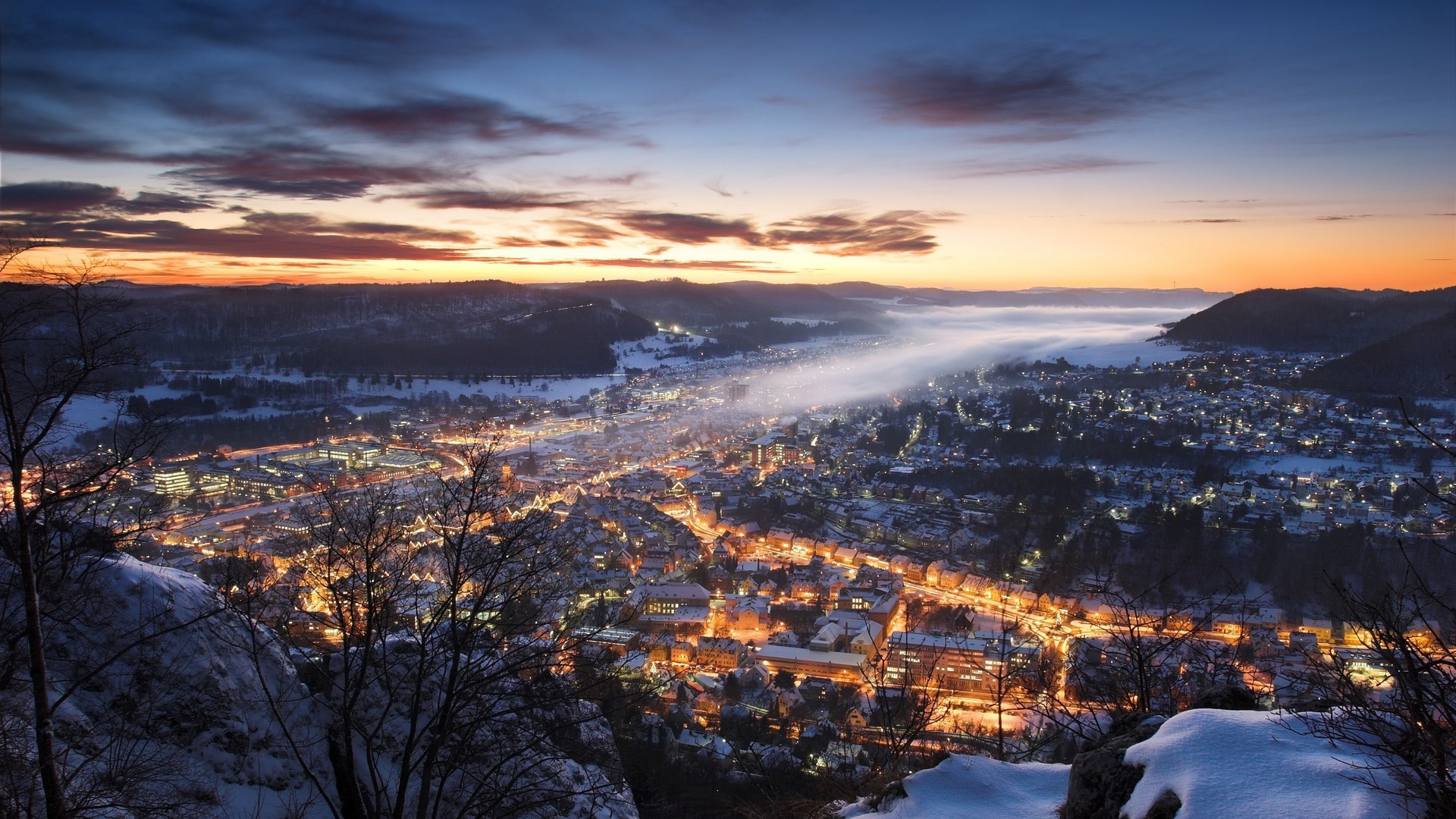 Небольшой город в Германии, зима
