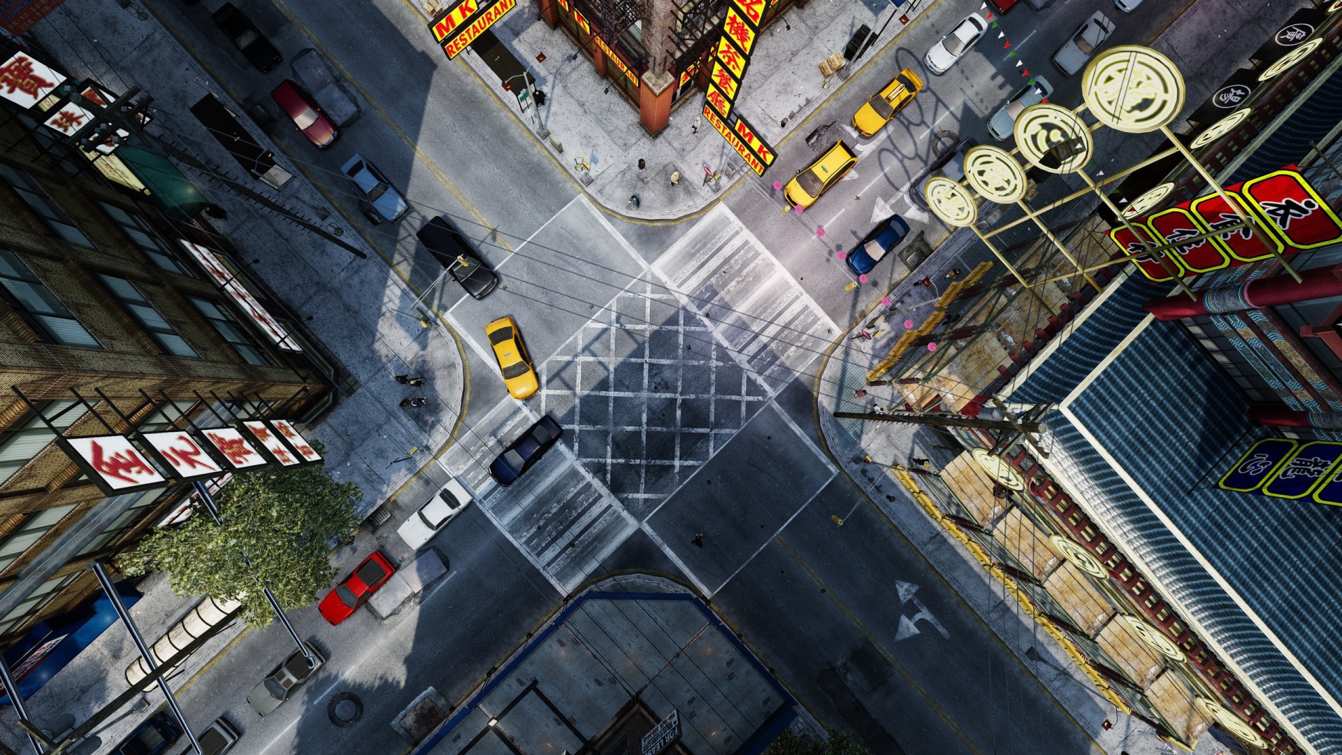 Оживленный перекресток в китайском квартале