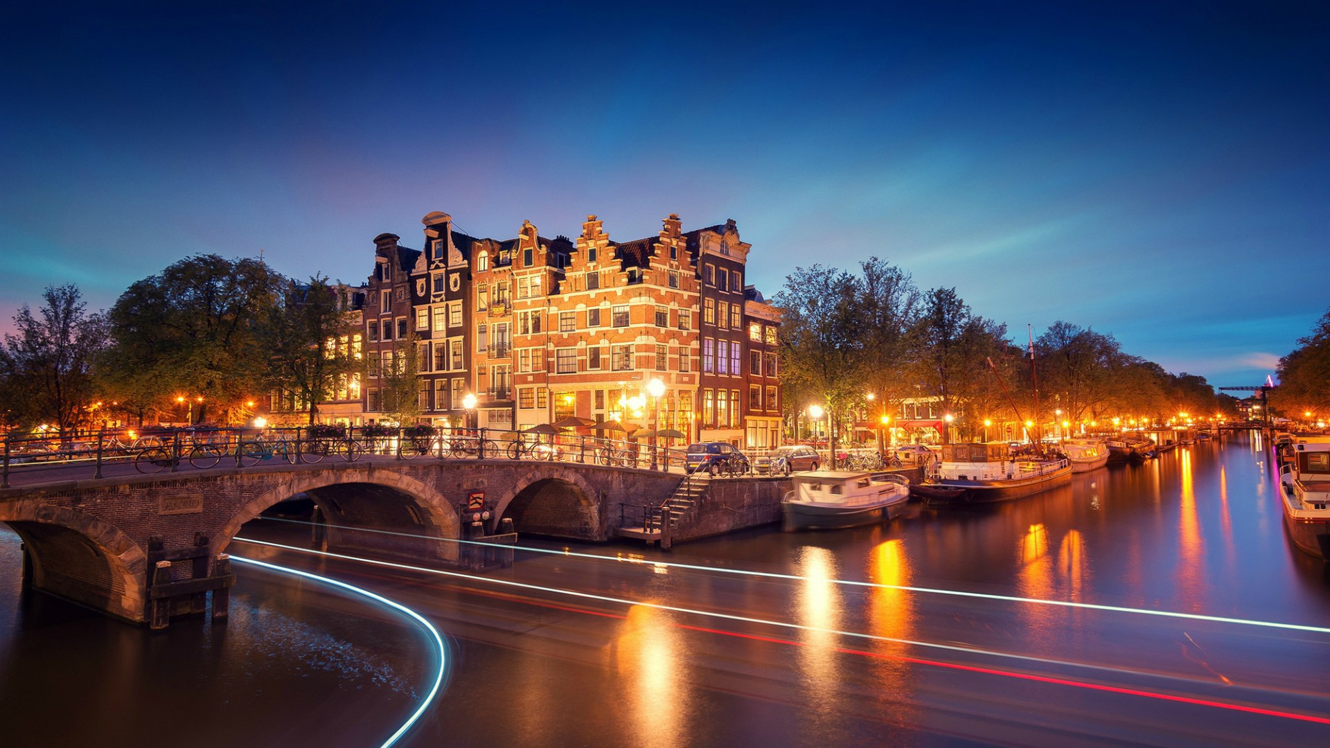 Канал в Амстердаме, Нидерланды