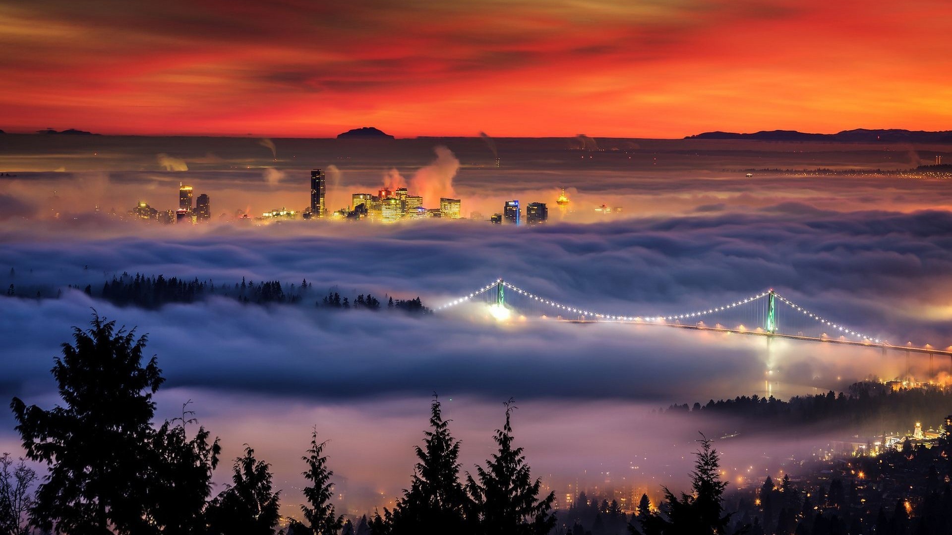 Облако накрыло зимний Ванкувер