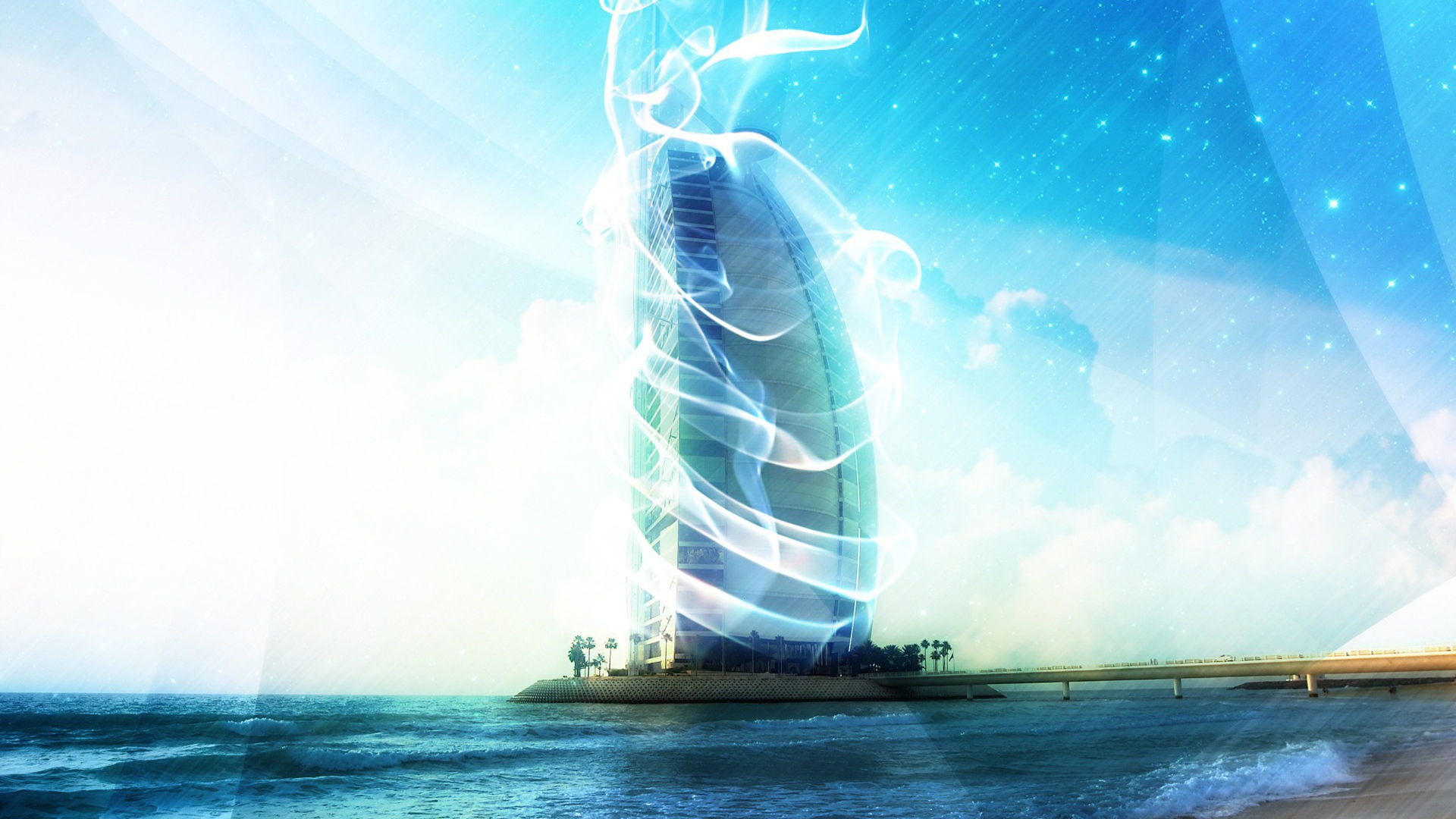 Дымка вокруг здания в Дубаи