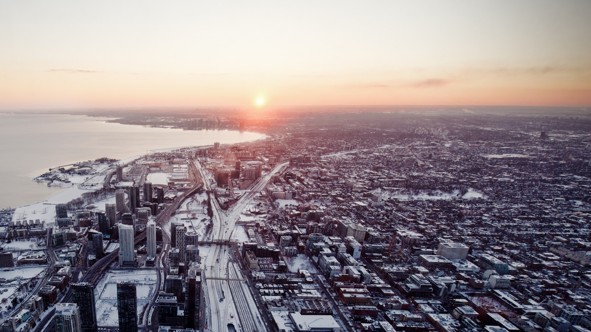 Панорама Торонто на закате