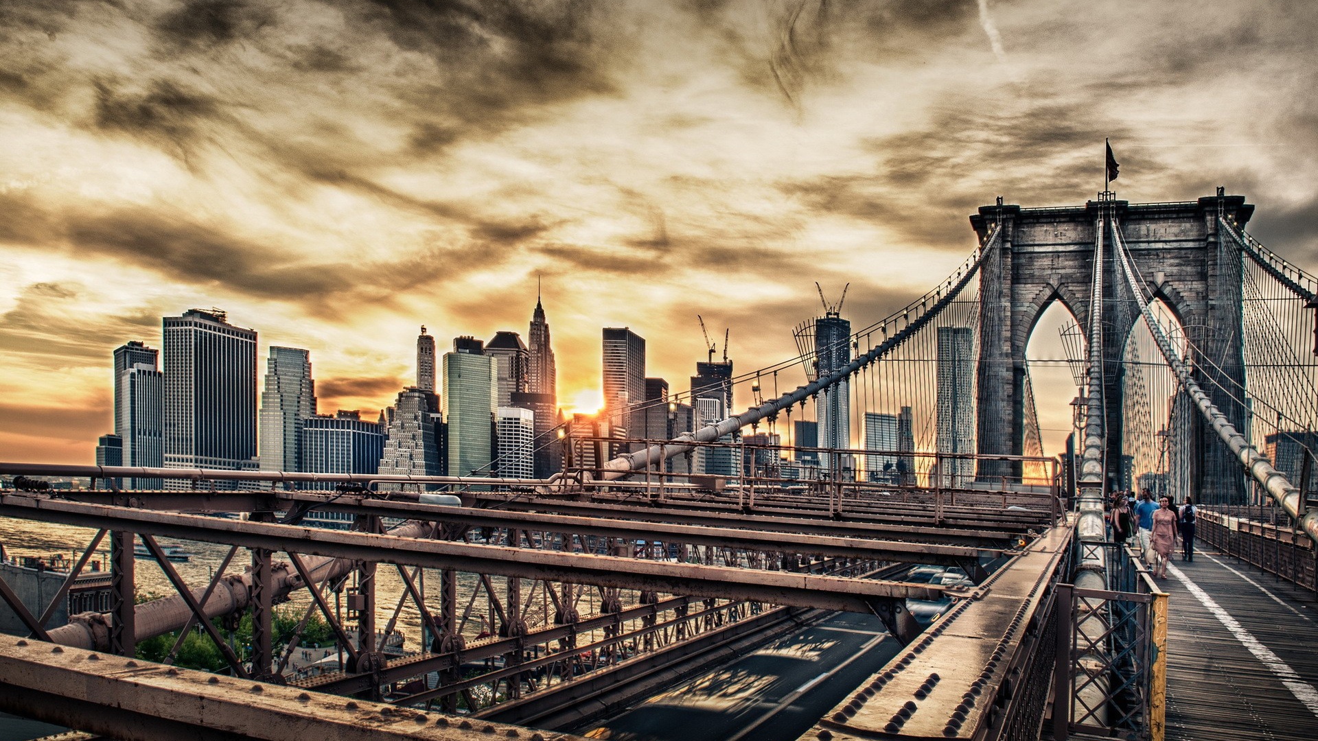 Пешеходный мост в Нью-Йорке