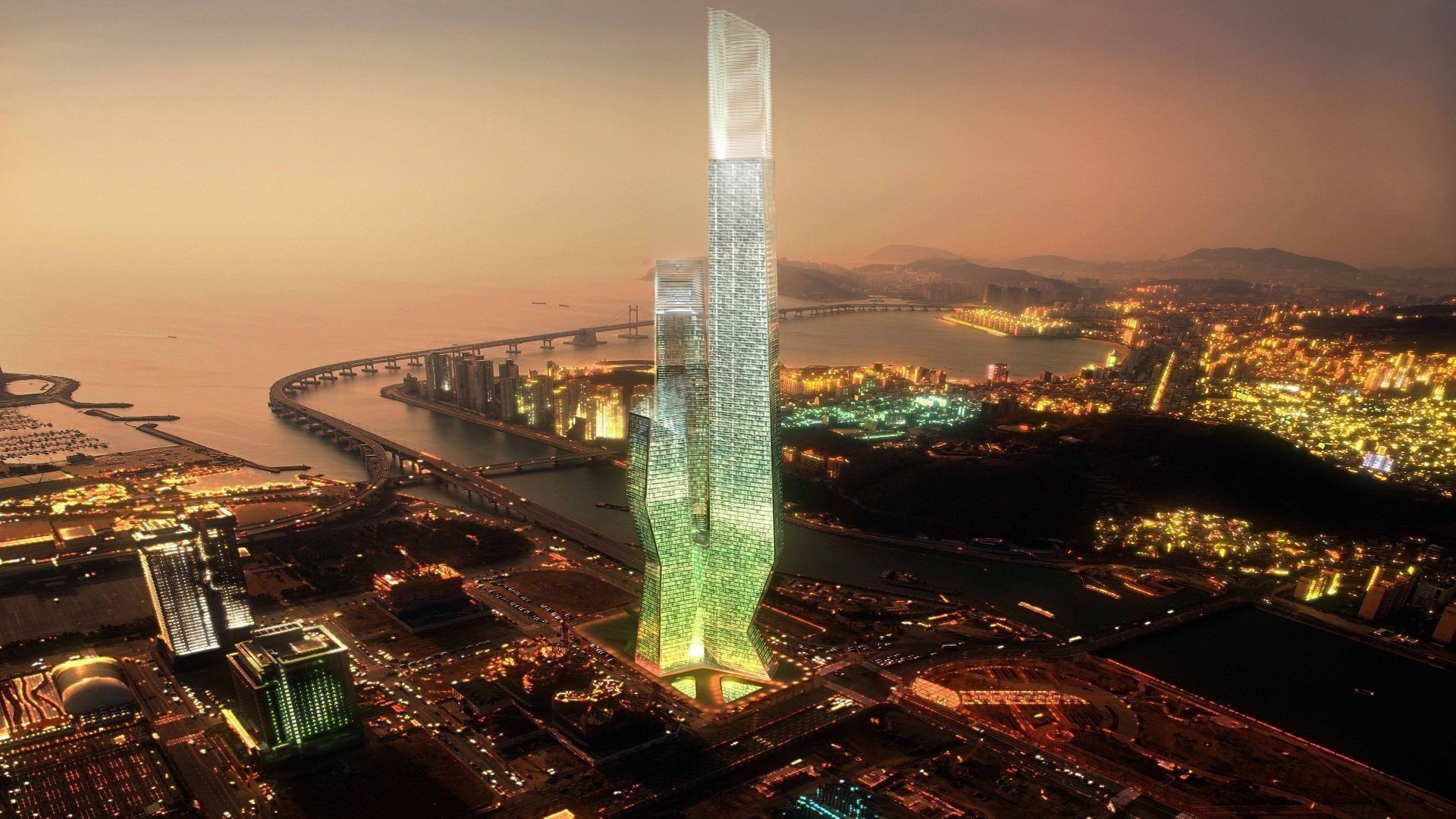 Силуэт будущего небоскреба в городе