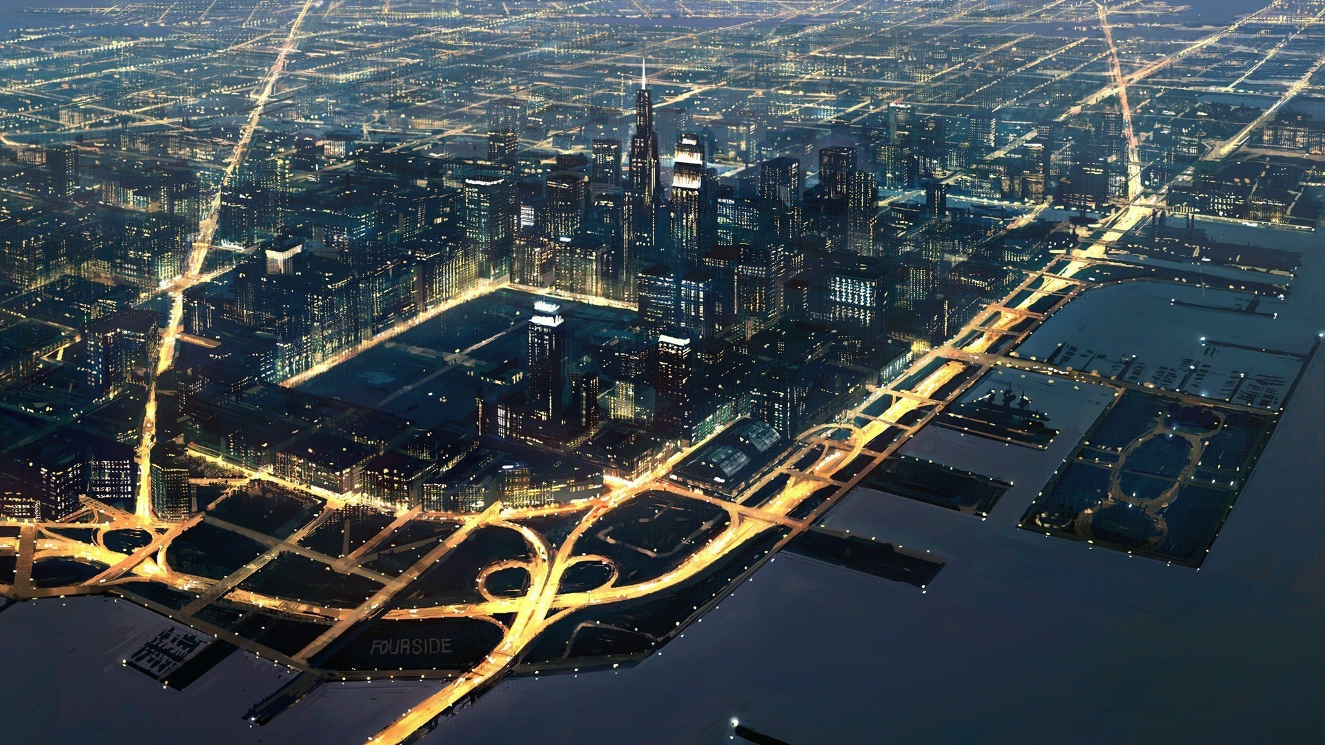 Ровная геометрия улиц в большом городе