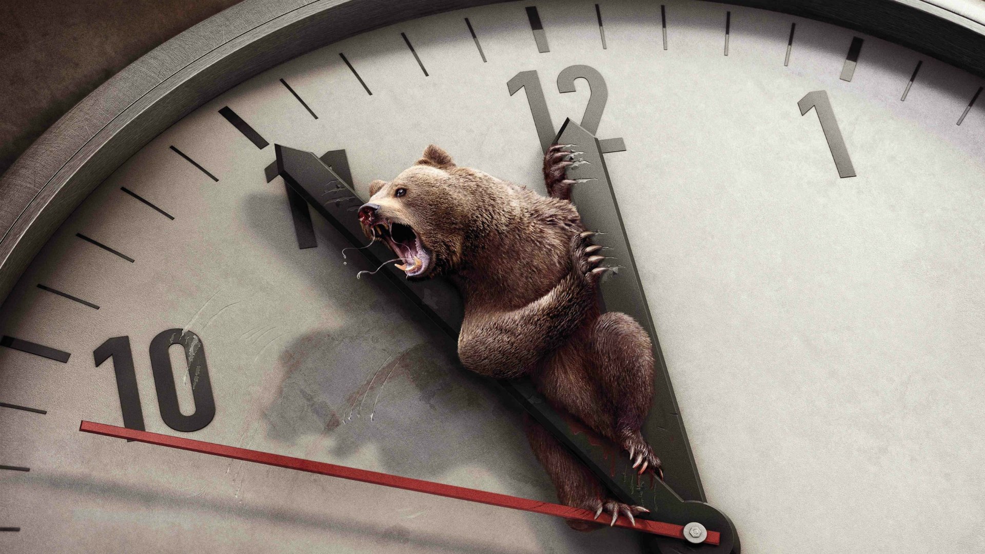 Медведь на часовом циферблате