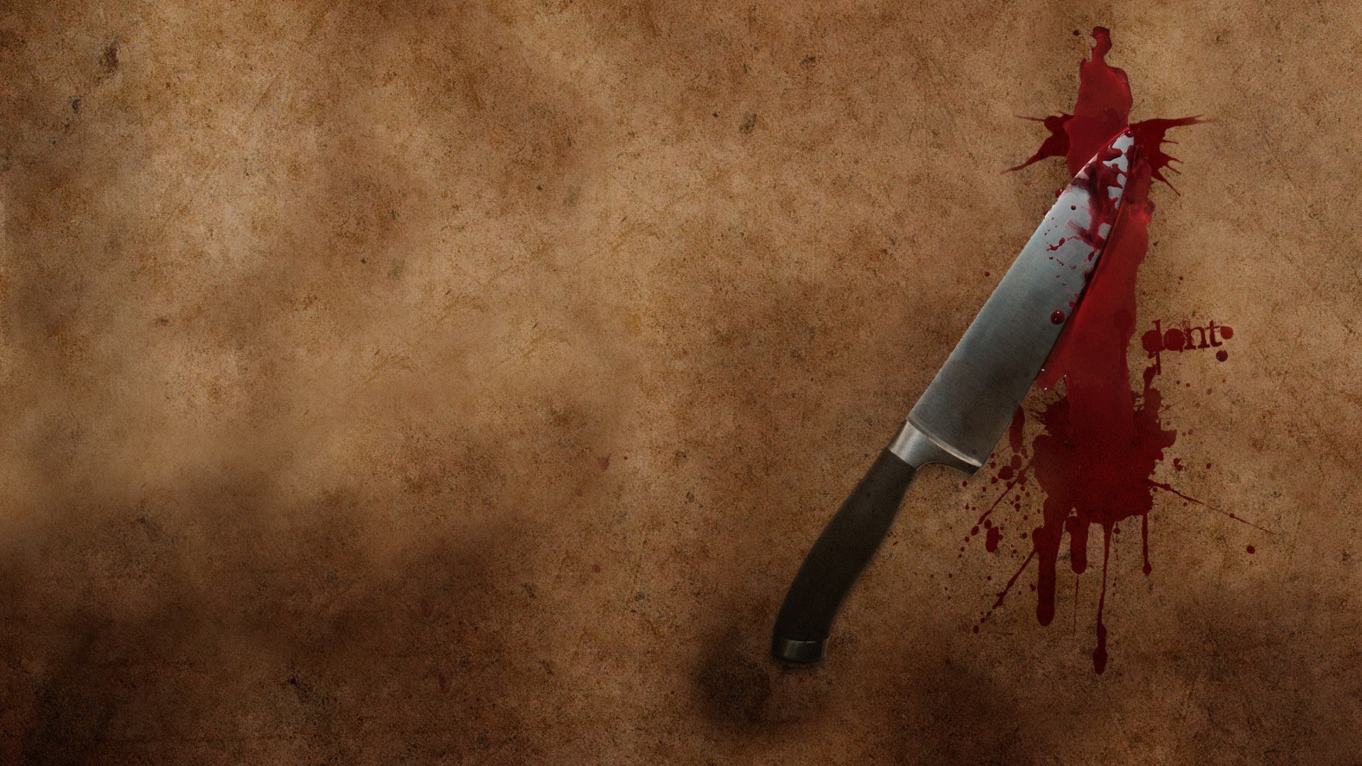 Кухонный нож с кровью