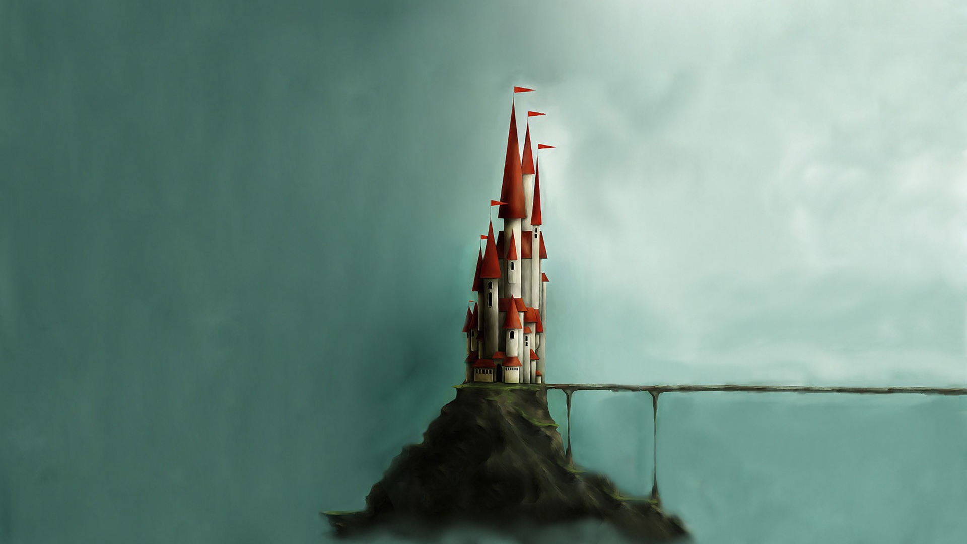 Маленький замок на скале, минимализм