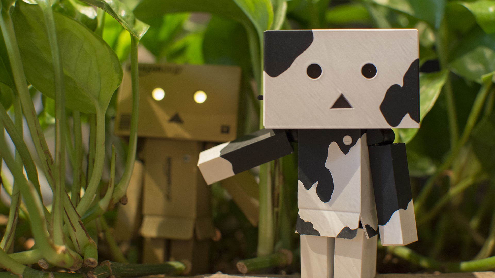 Два Дандо под листьями