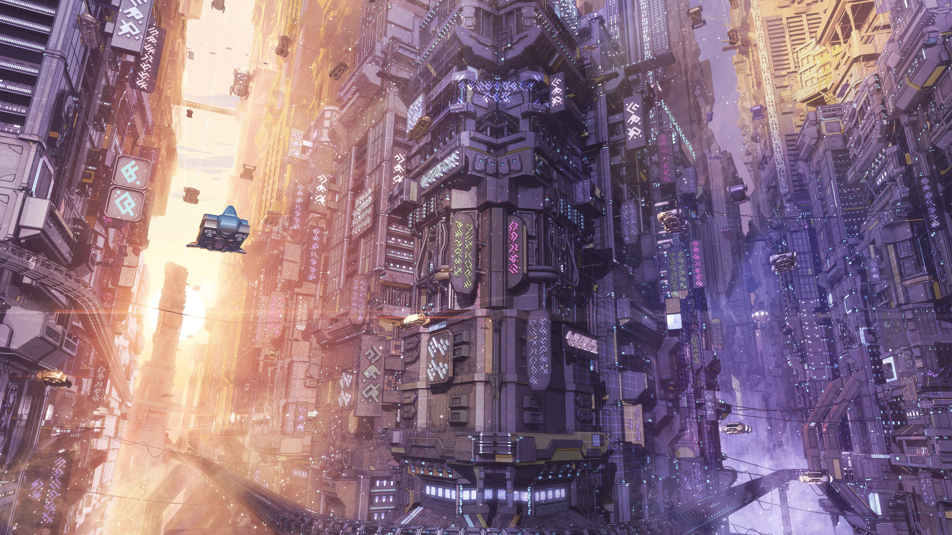 Город будущего в стиле стимпанк, работа художника ArseniXC