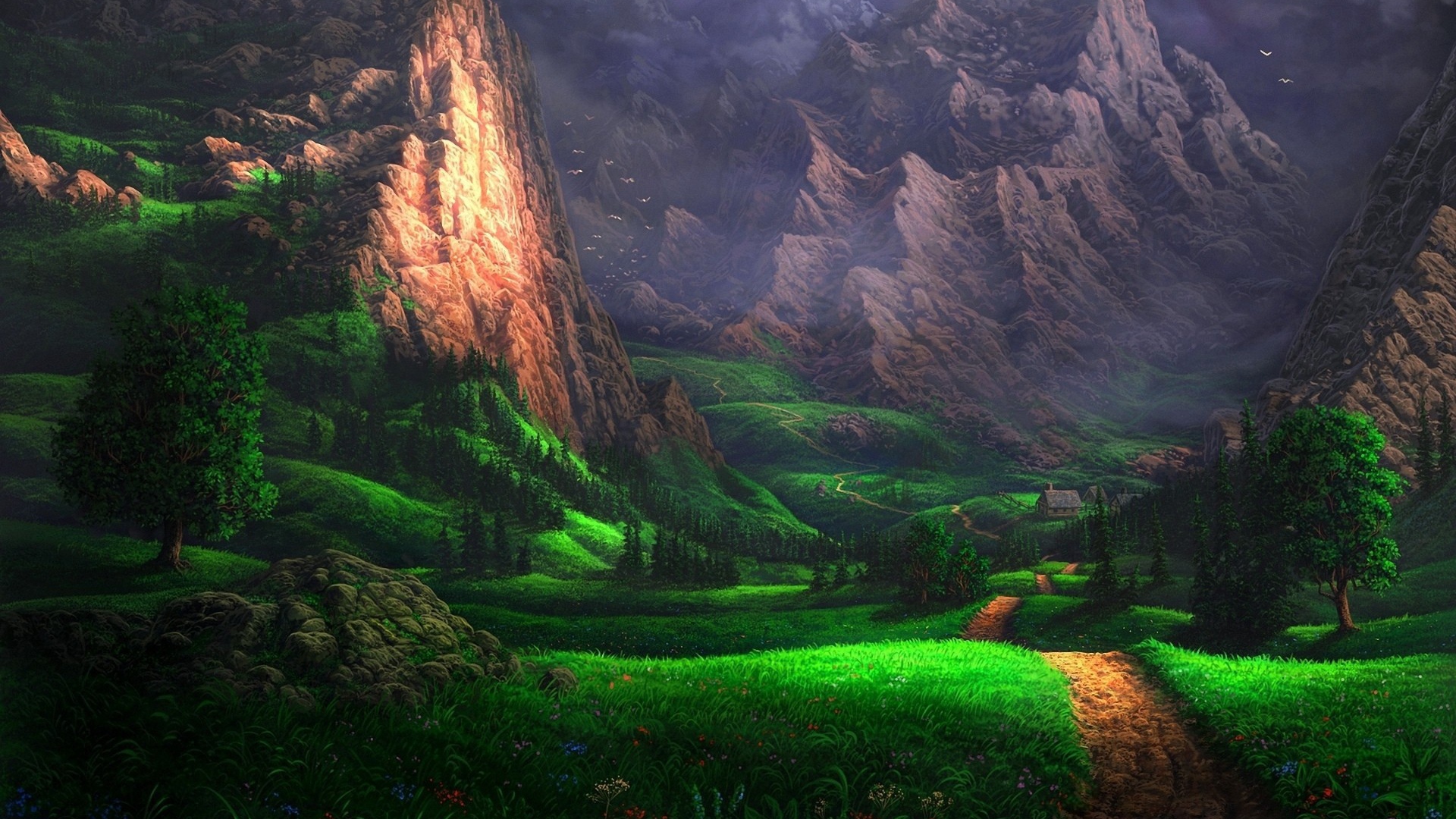 Дорога в горы, рисунок