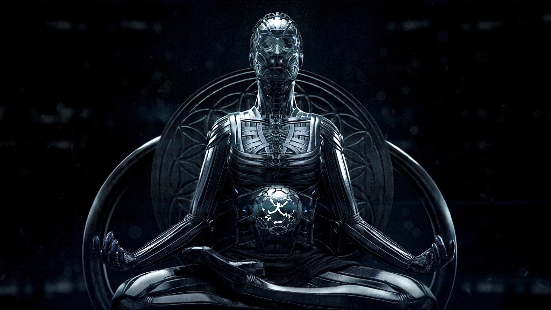 Робот в позе йога