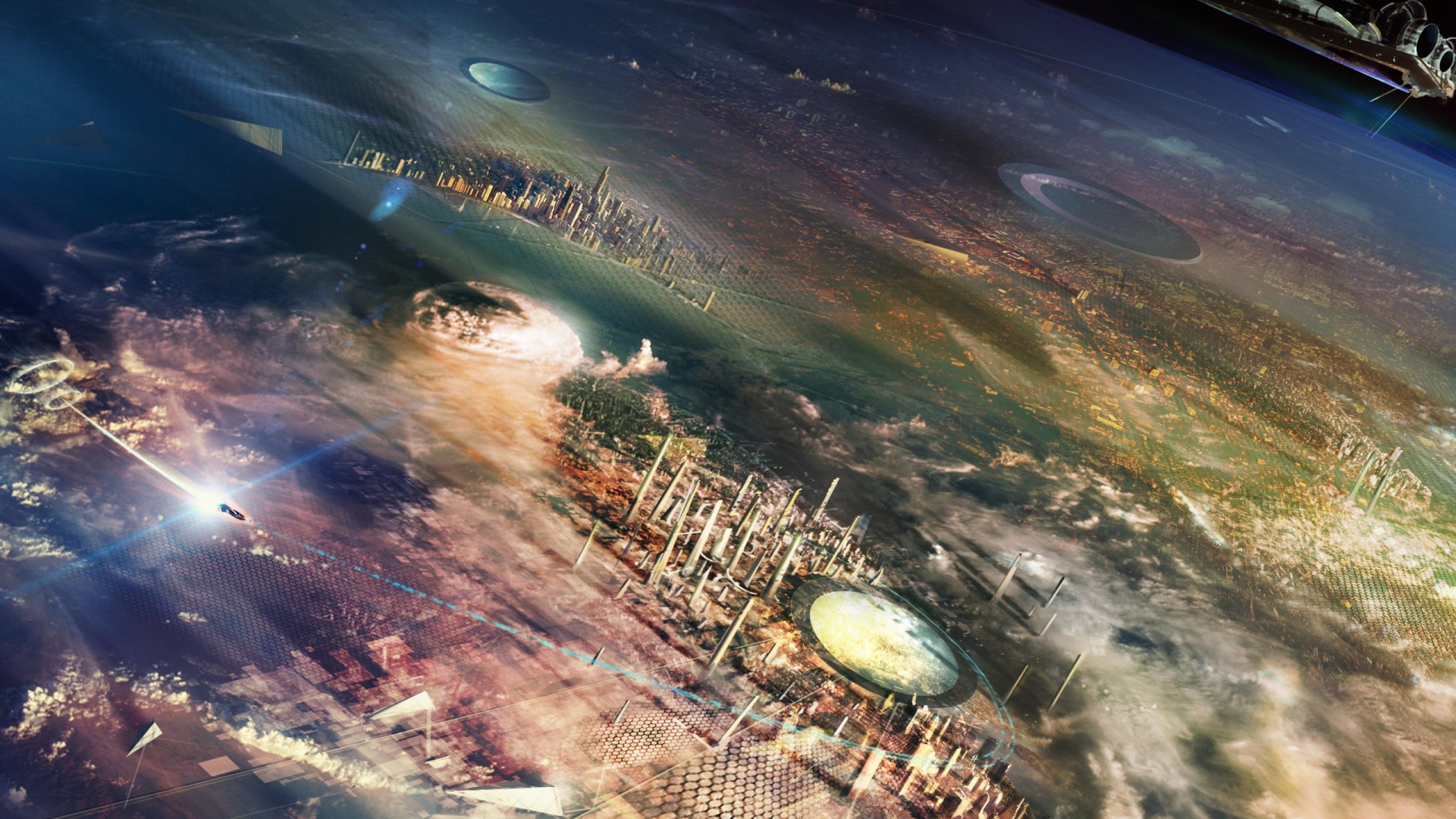 Огромные города на поверхности планеты