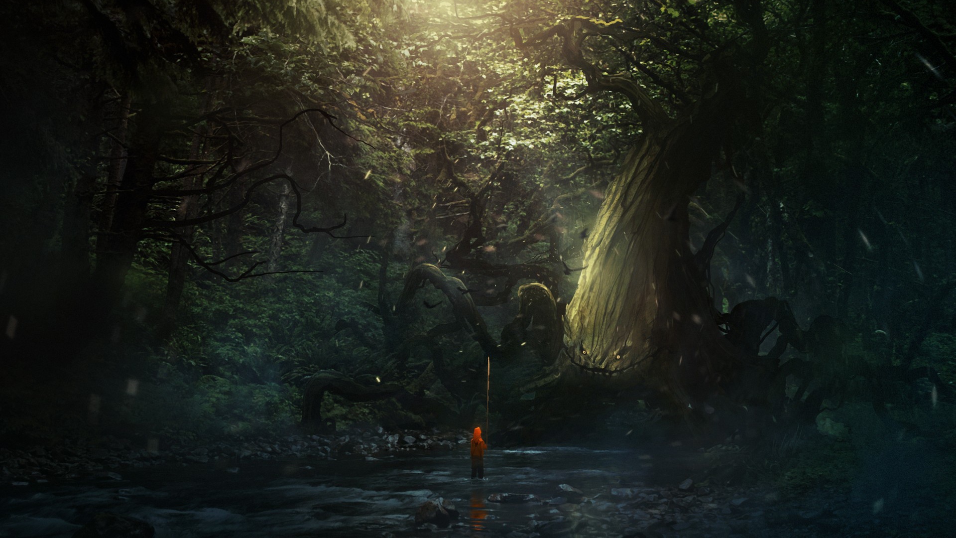 Мальчик в лесной чаще