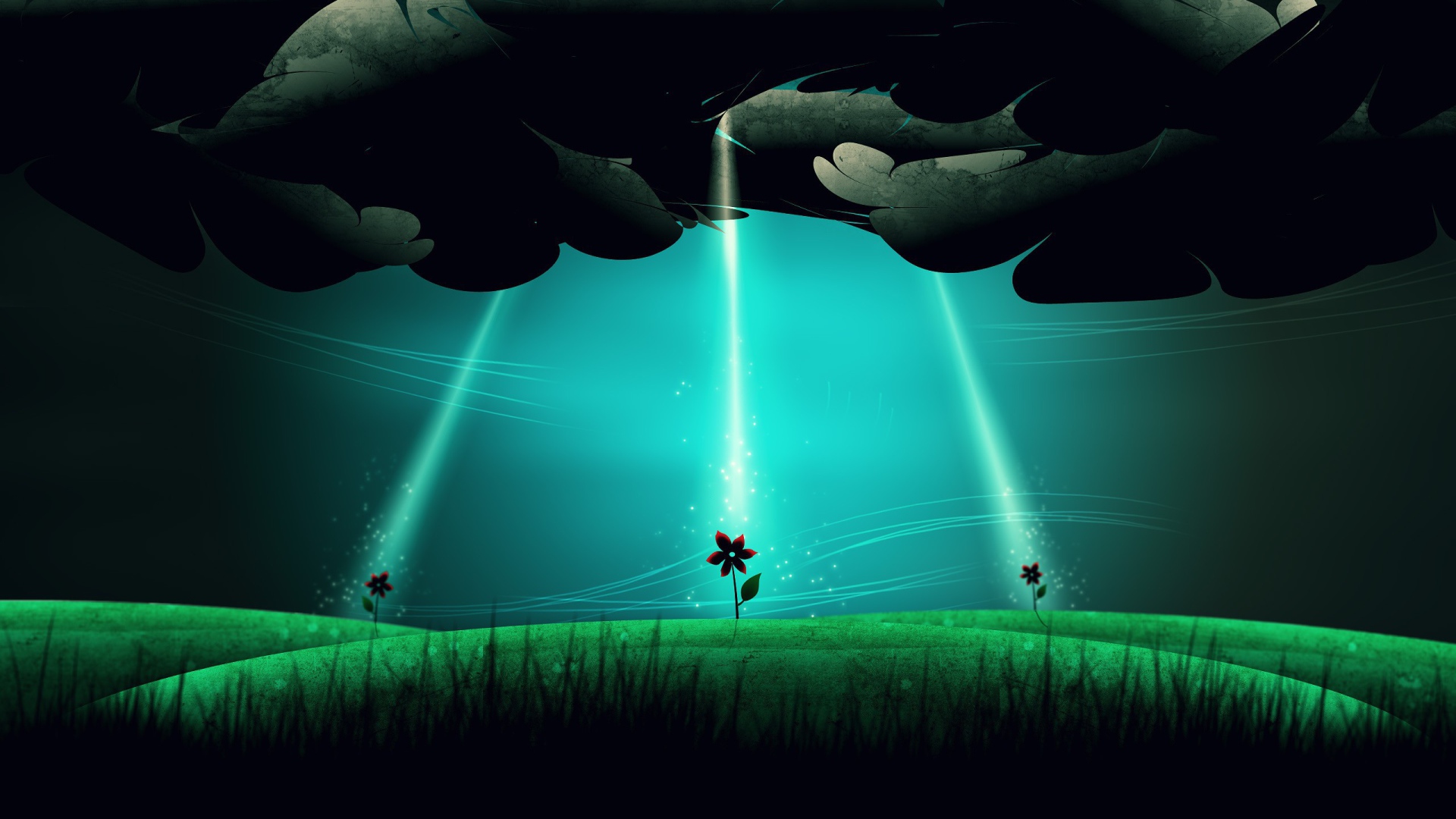 НЛО высаживает цветы на поле