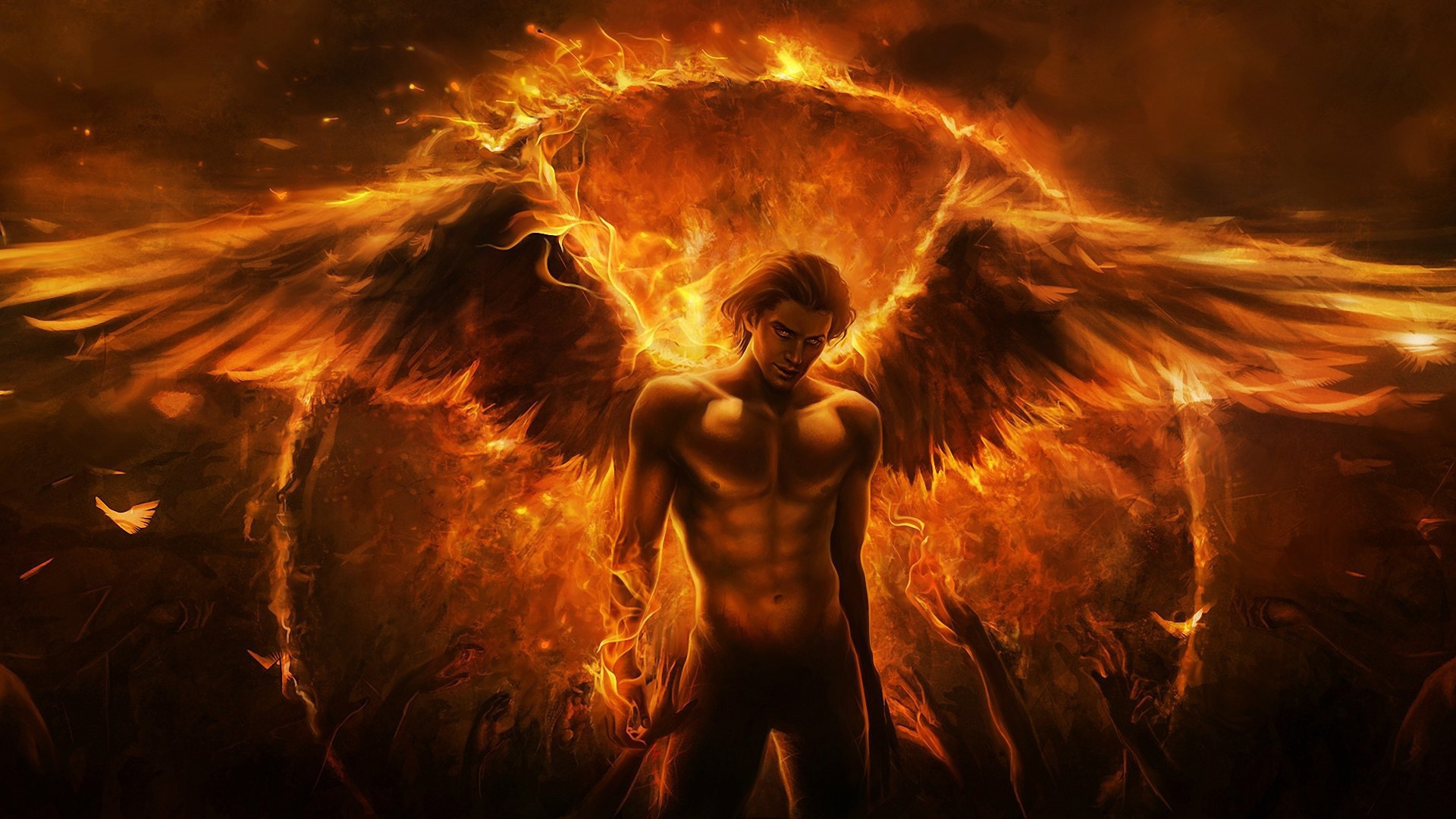Крылатый огненный демон