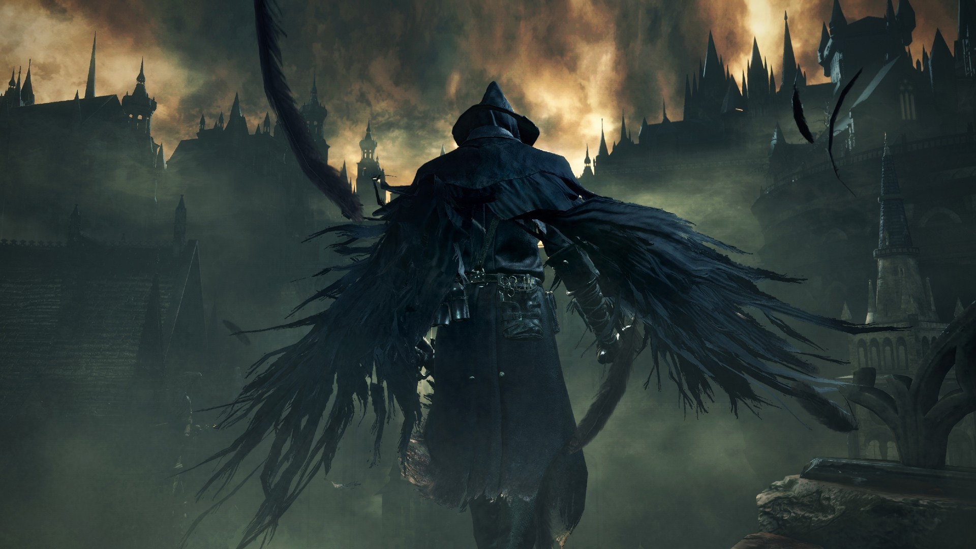 Черные крылья персонажа игры Bloodborne