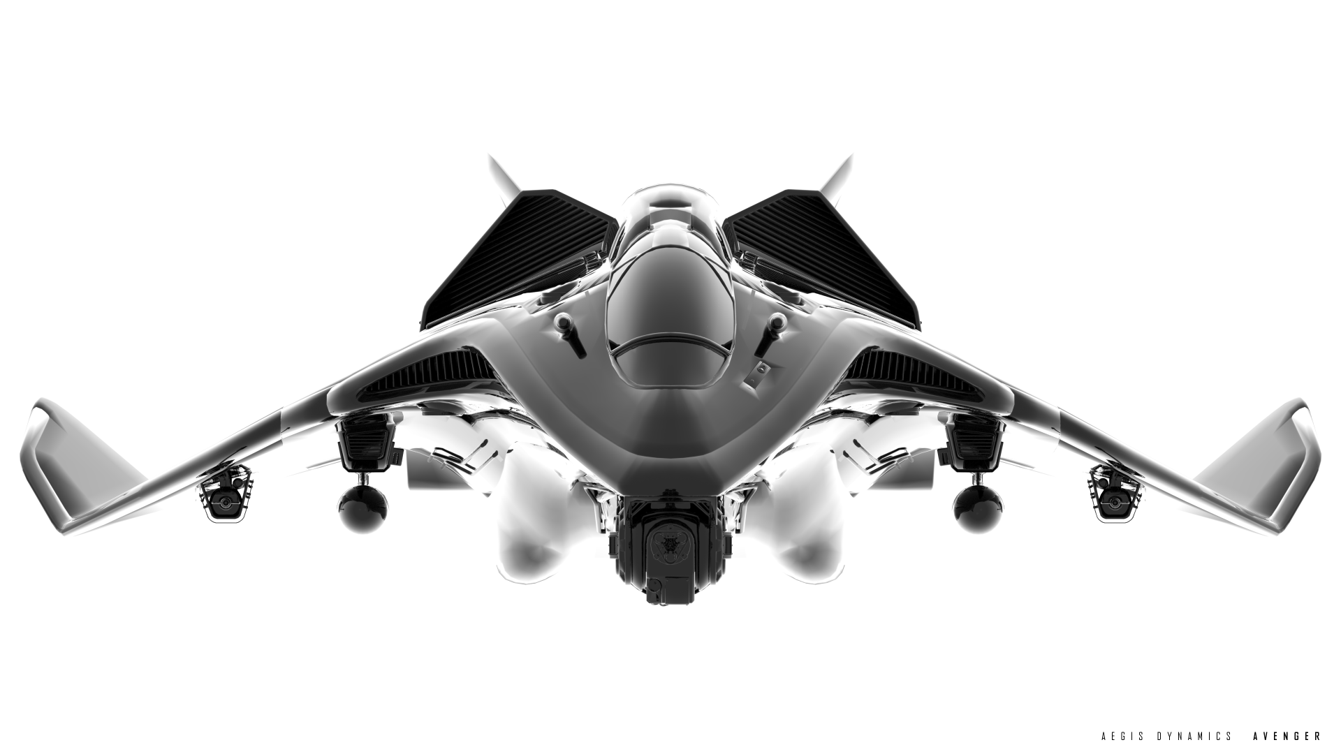 Черный истребитель в игре Star Citizen