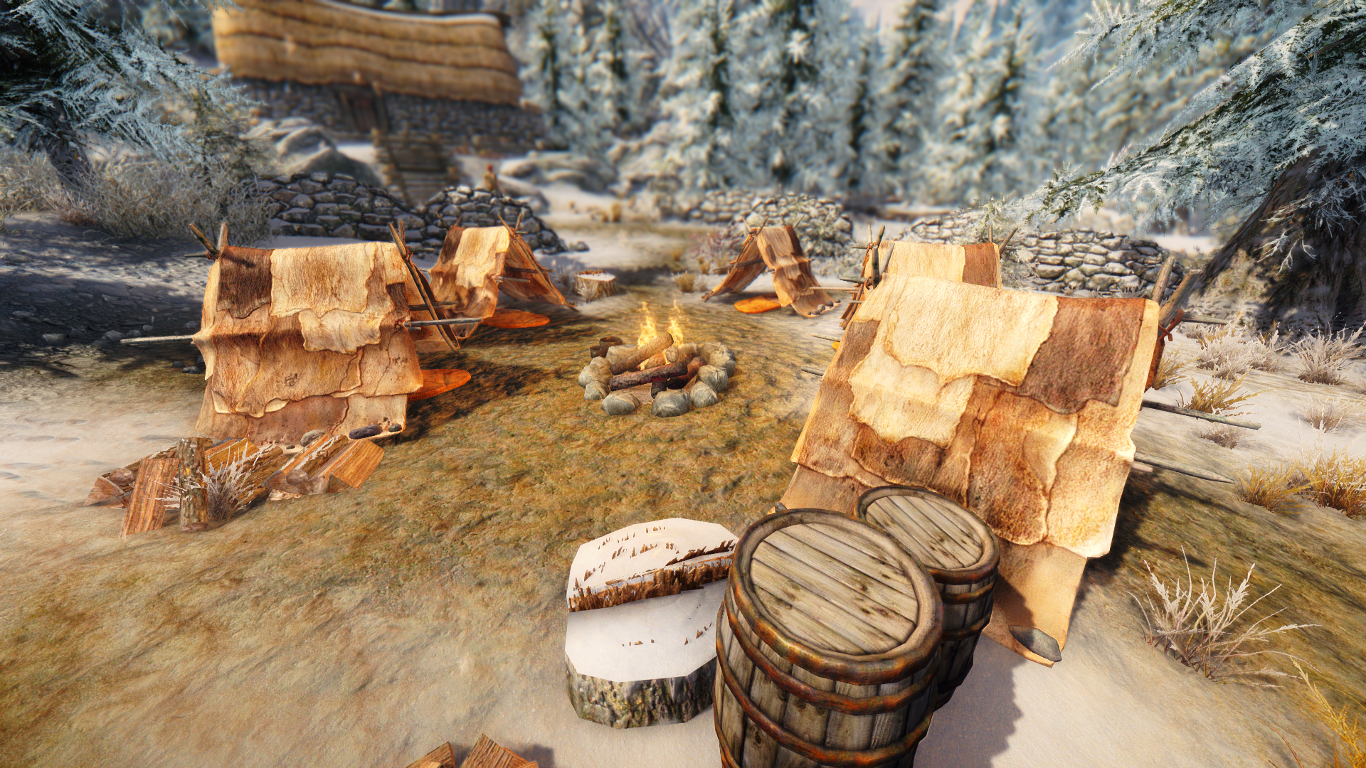 Лагерь воинов в игре The Elder Scrolls V Skyrim