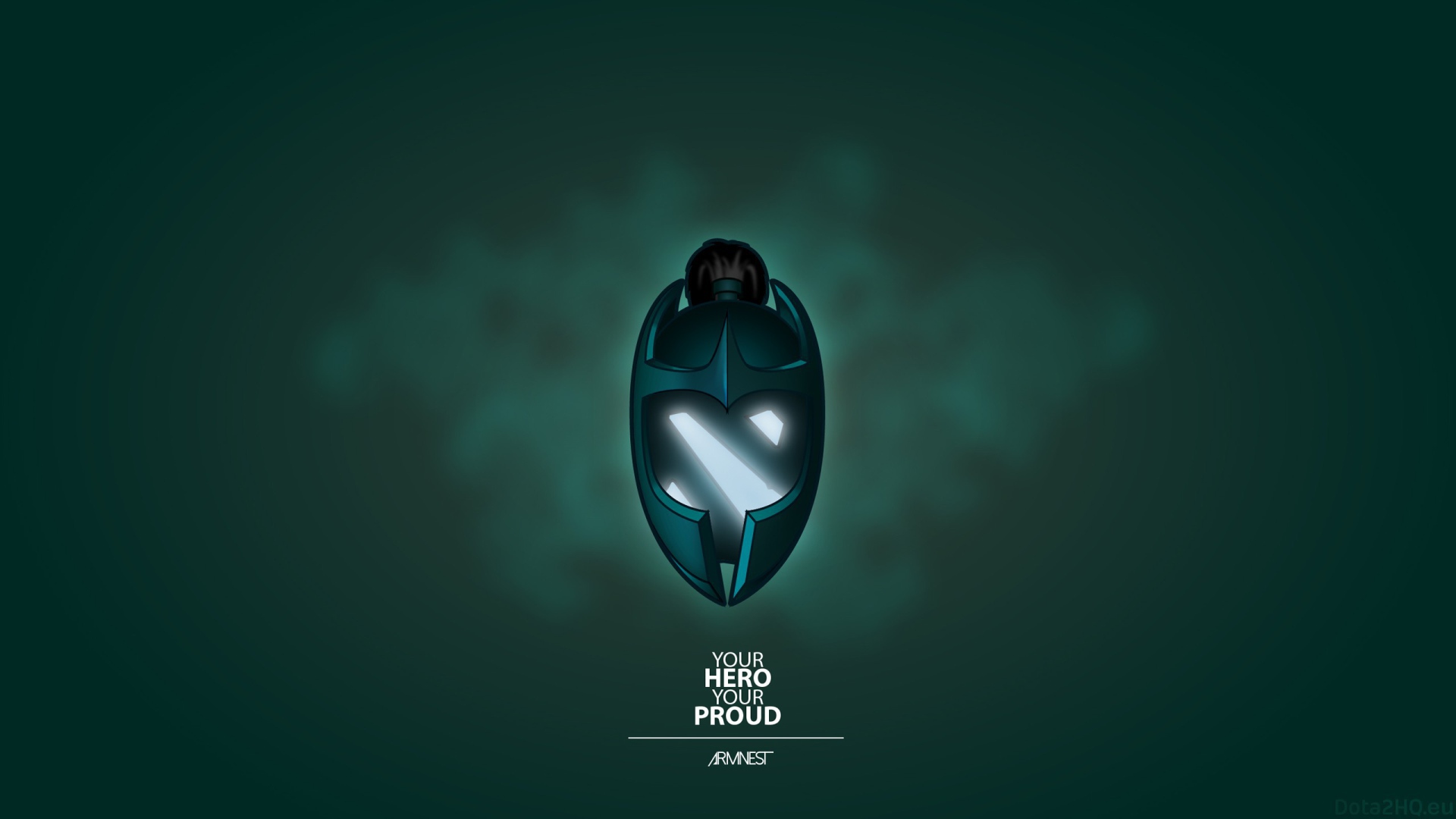 Маска из игры Dota 2, зеленый фон