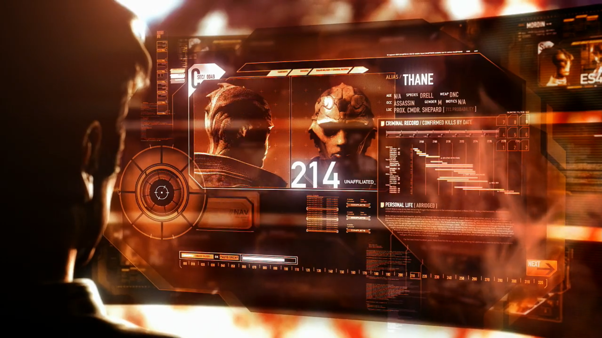 Профиль персонажа игры Mass Effect 2