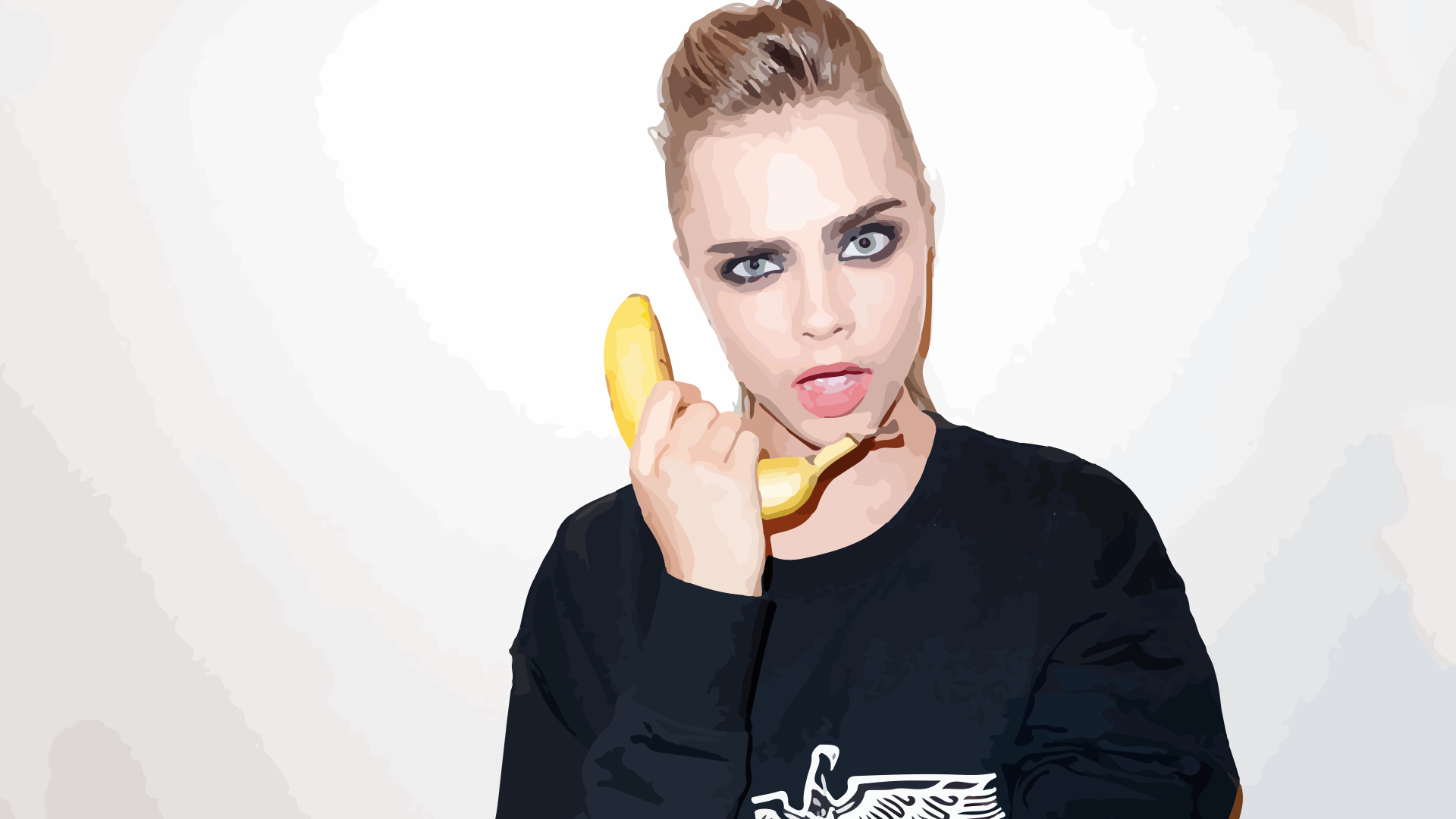 Girl with banana, Cara Delevingne