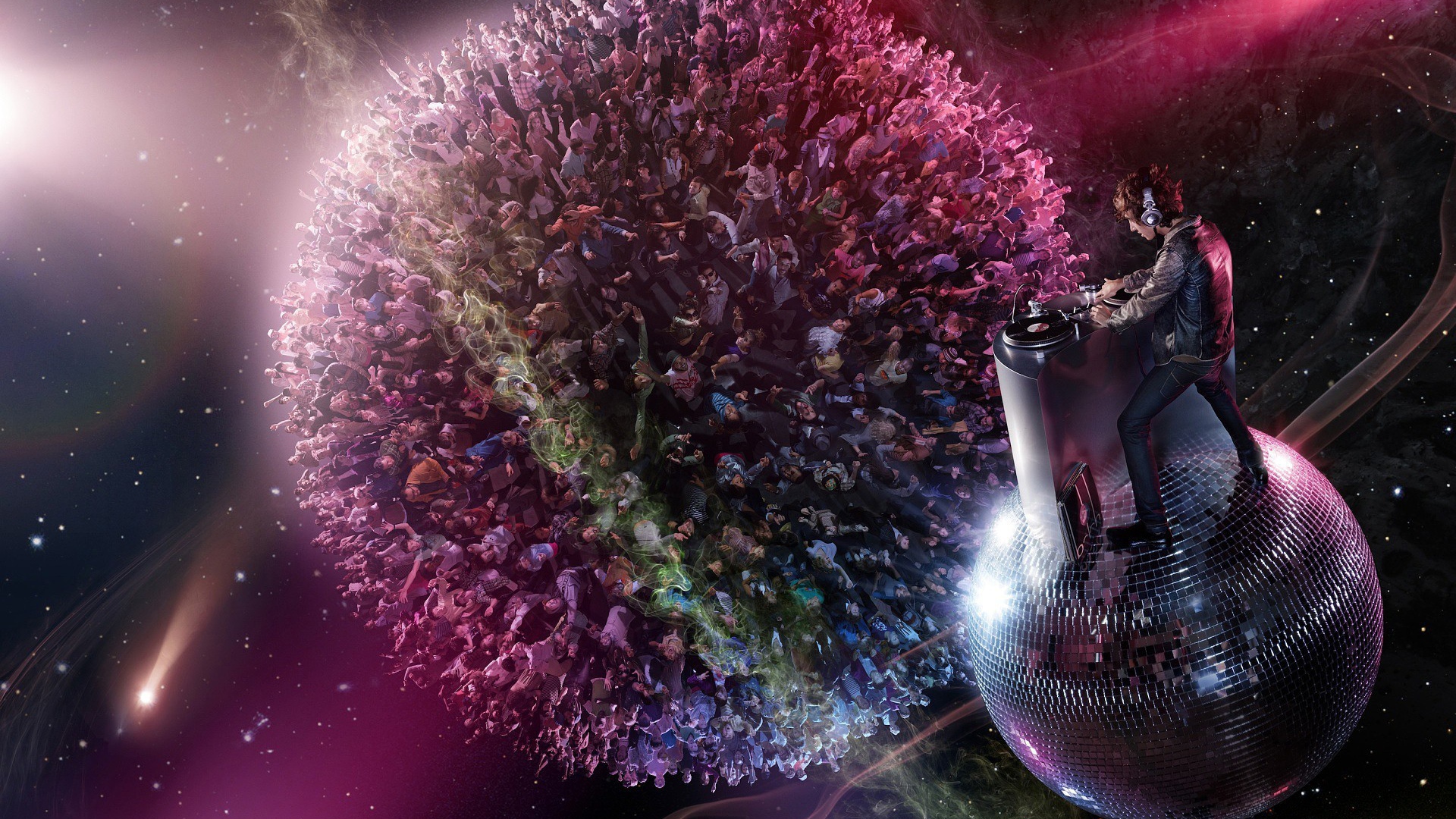 Диджей погрузил дискотеку в мир музыки